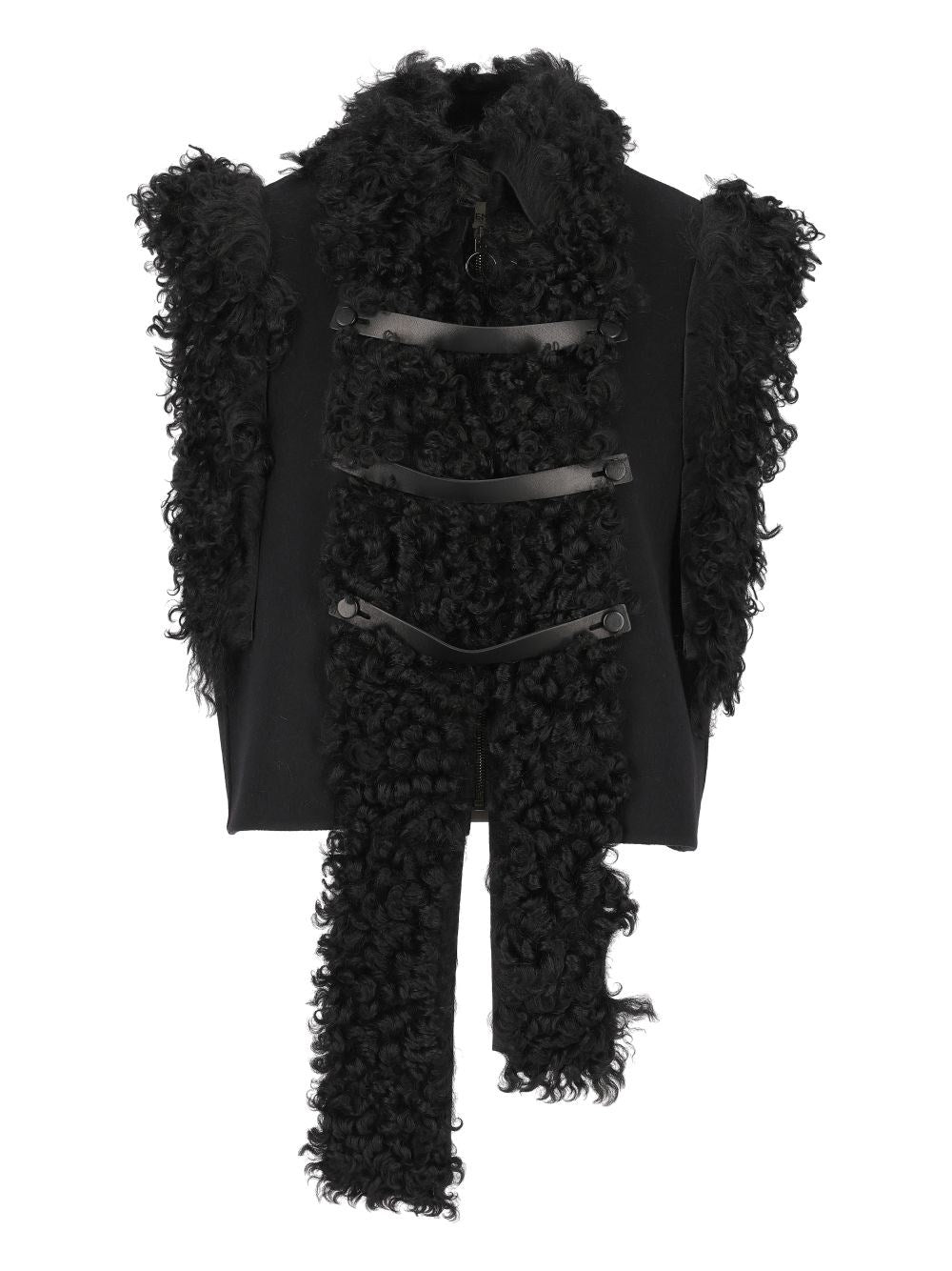 Fendi Women Black Wool And Sheepskin Gilet FENDI