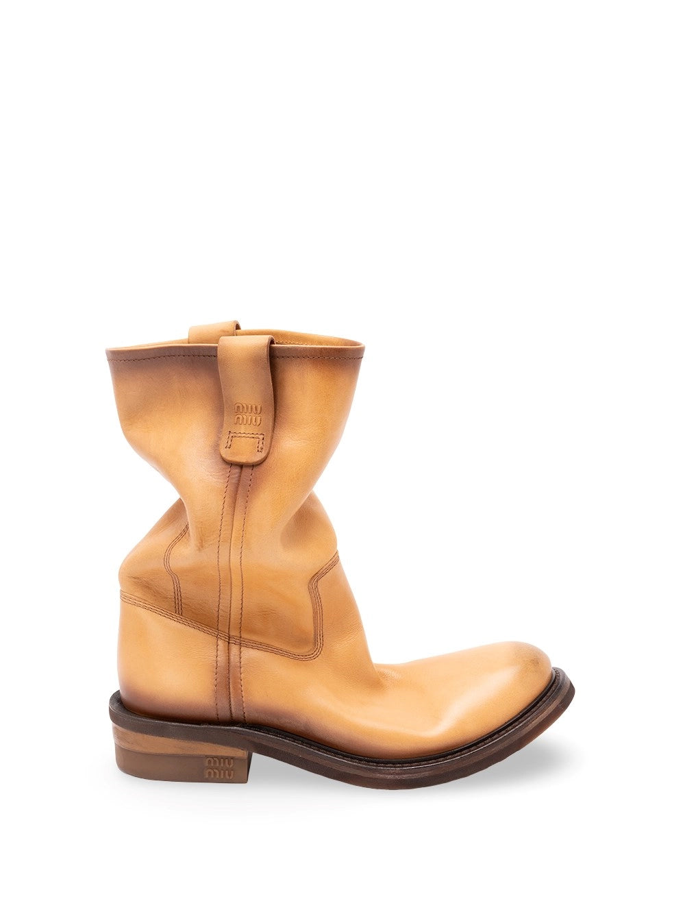 Miu Miu Women Foule Leather Booties MIU MIU