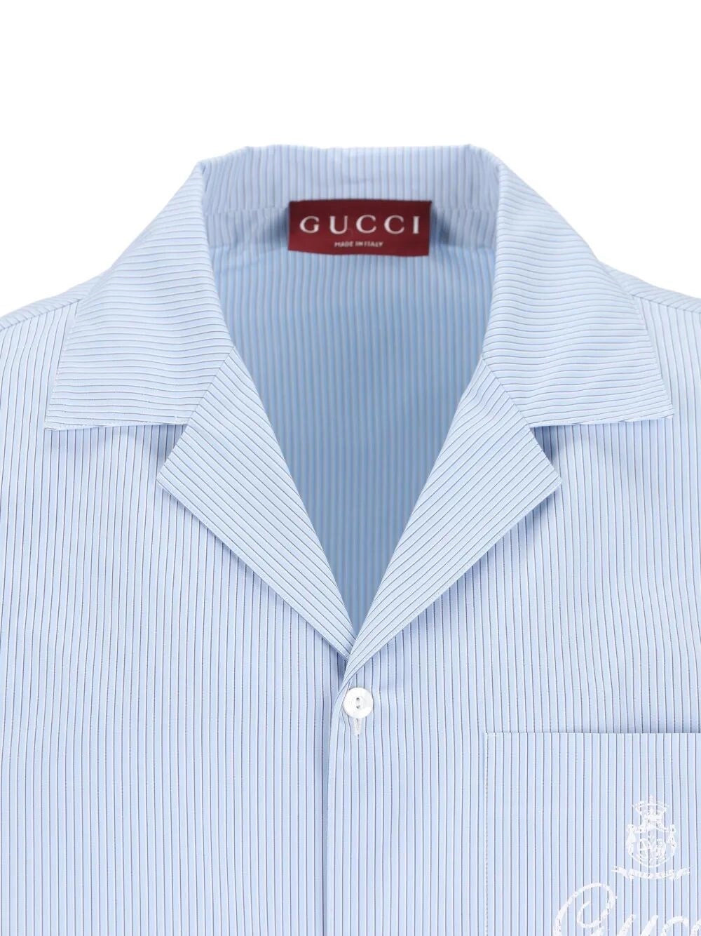 Gucci Men Thin Strip `Disco` Bowling Shirt GUCCI