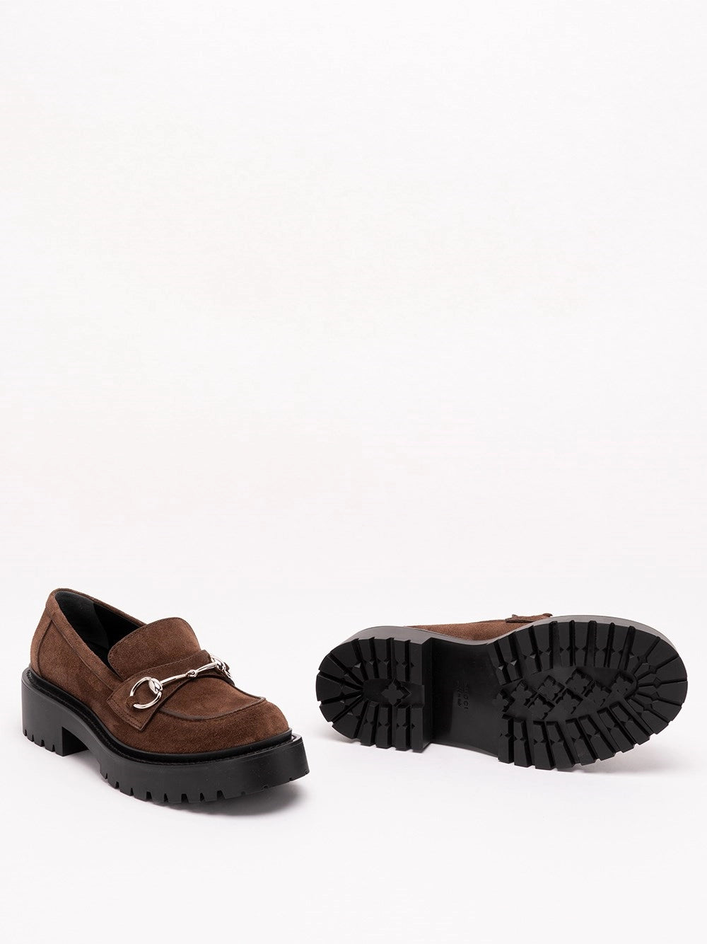 Gucci Women Loafers With Horsebit And Lug Sole GUCCI