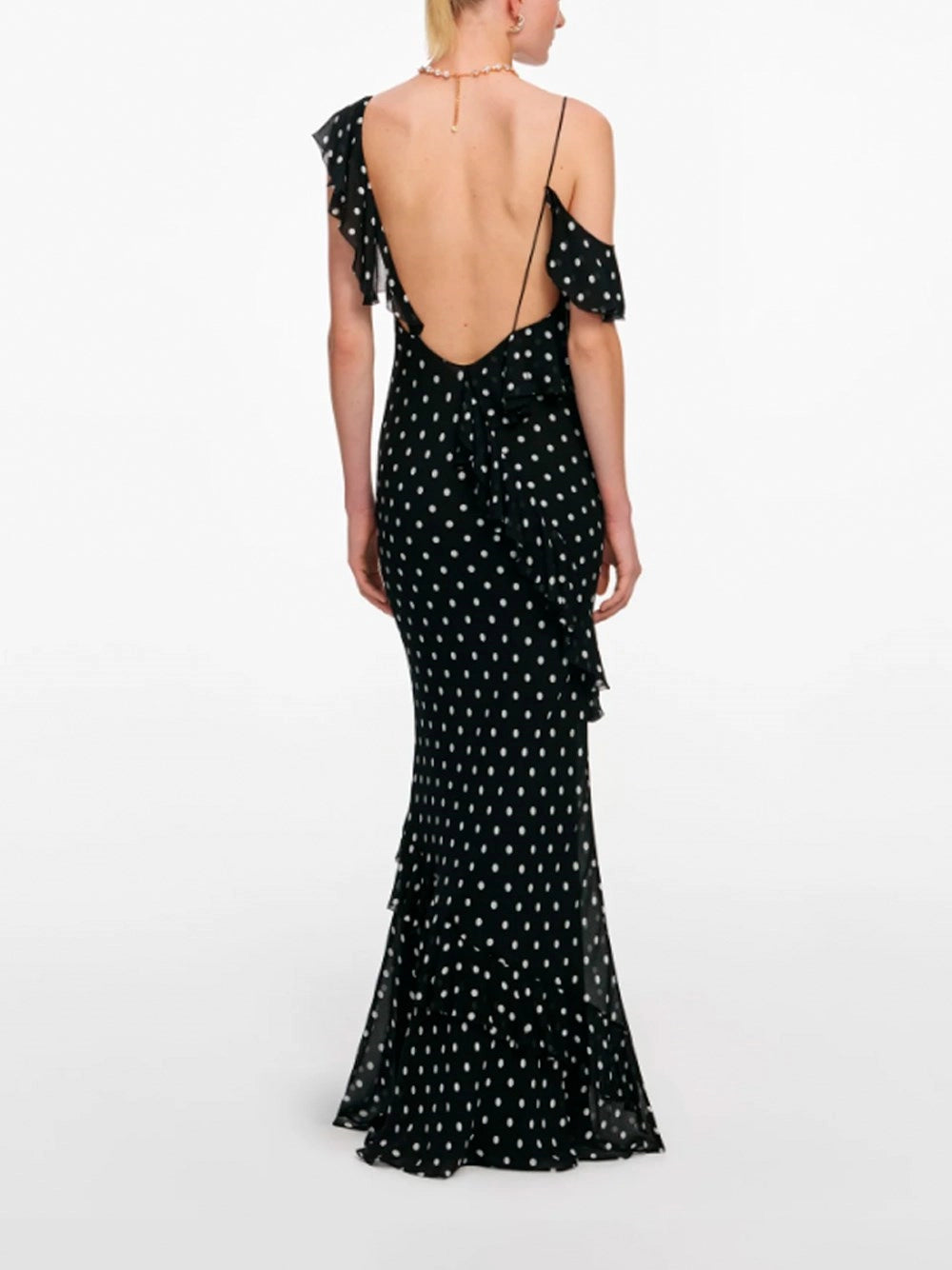 Self-Portrait Women Polka Dot Georgette Maxi Dress SELF-PORTRAIT