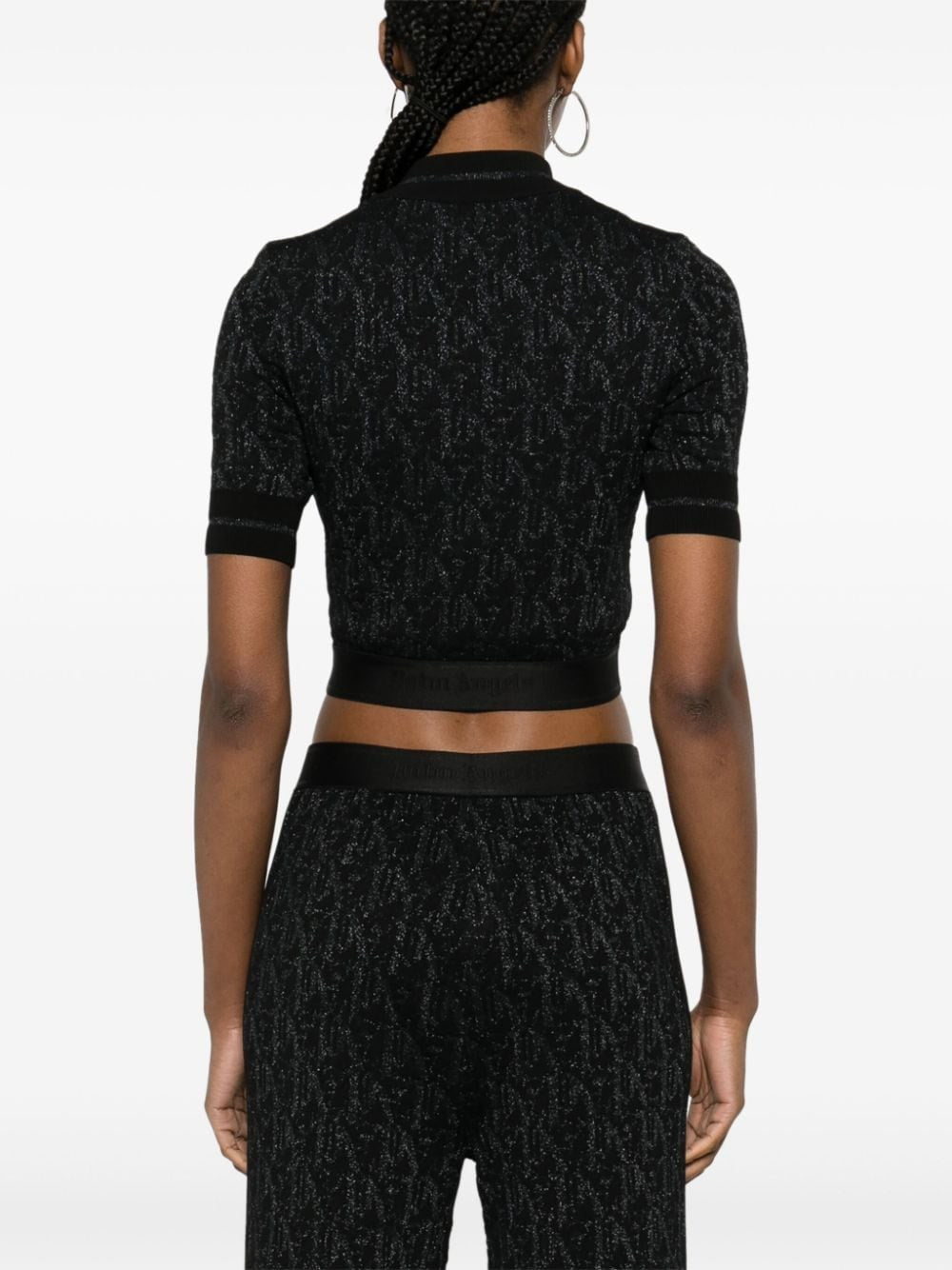 Palm Angels Women Lurex Knit Top With Monogram PALM ANGELS