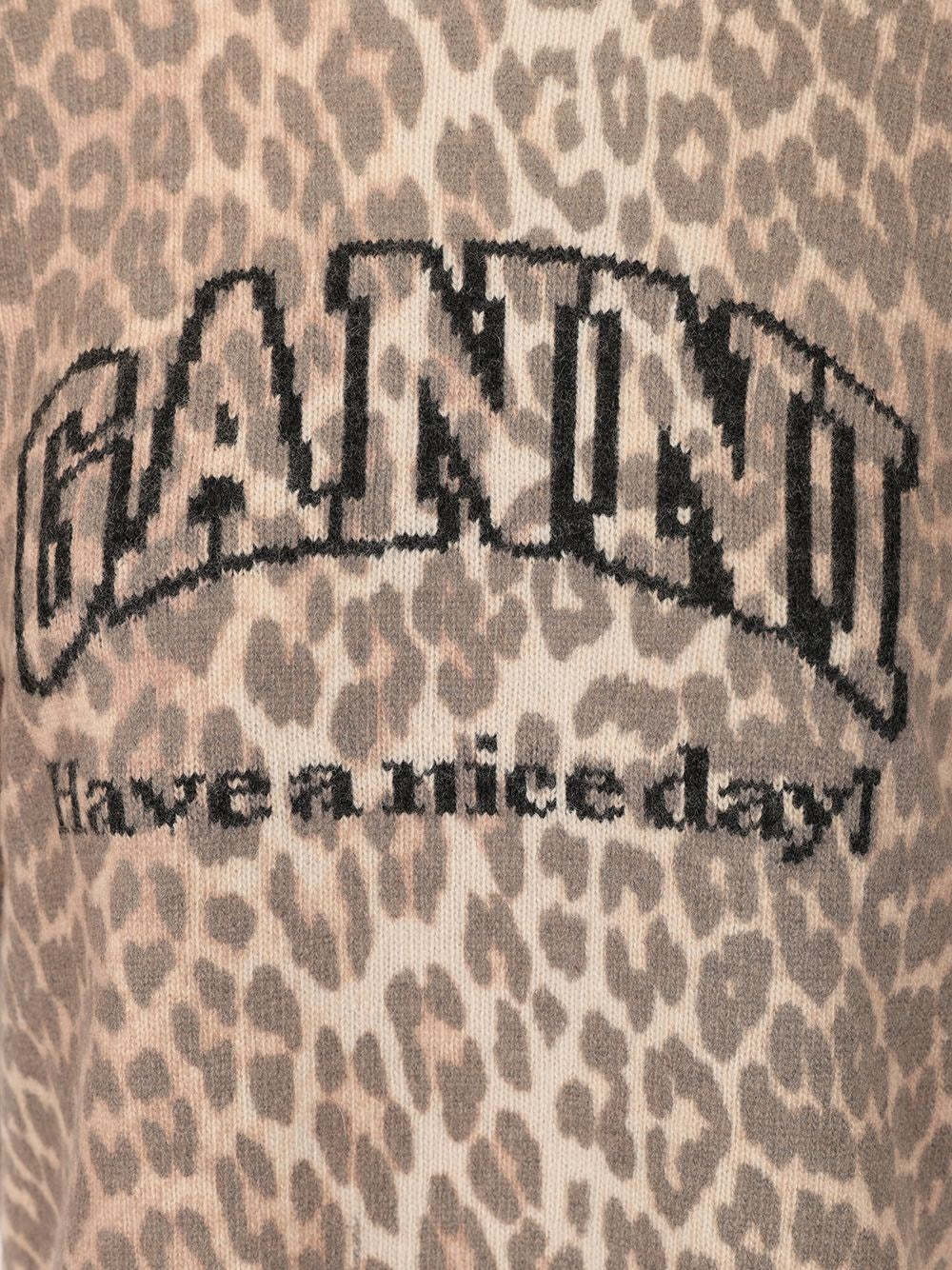Ganni Women Leopard Print T-Shirt GANNI