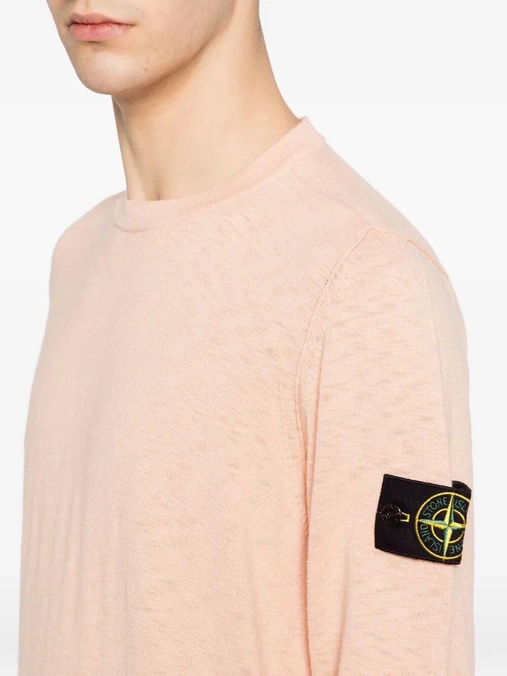 Stone Island Men Stocking Stitch Organic Cotton Nylon Crewneck