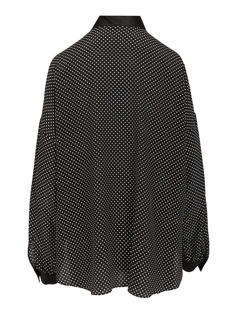 Tom Ford Women Polka Dot Silk Satin Blouse With Lavallière Collar TOM FORD