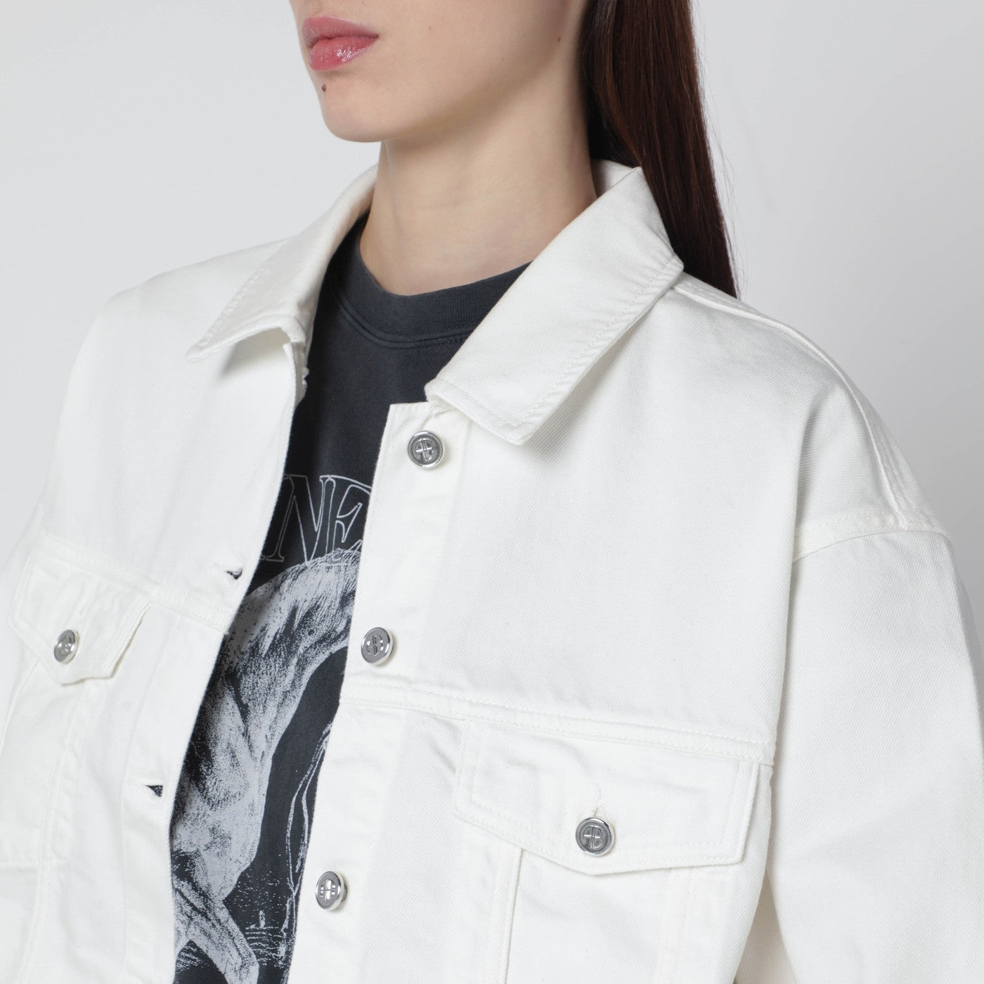 Anine Bing Ecru Organic Denim Jacket Women ANINE BING
