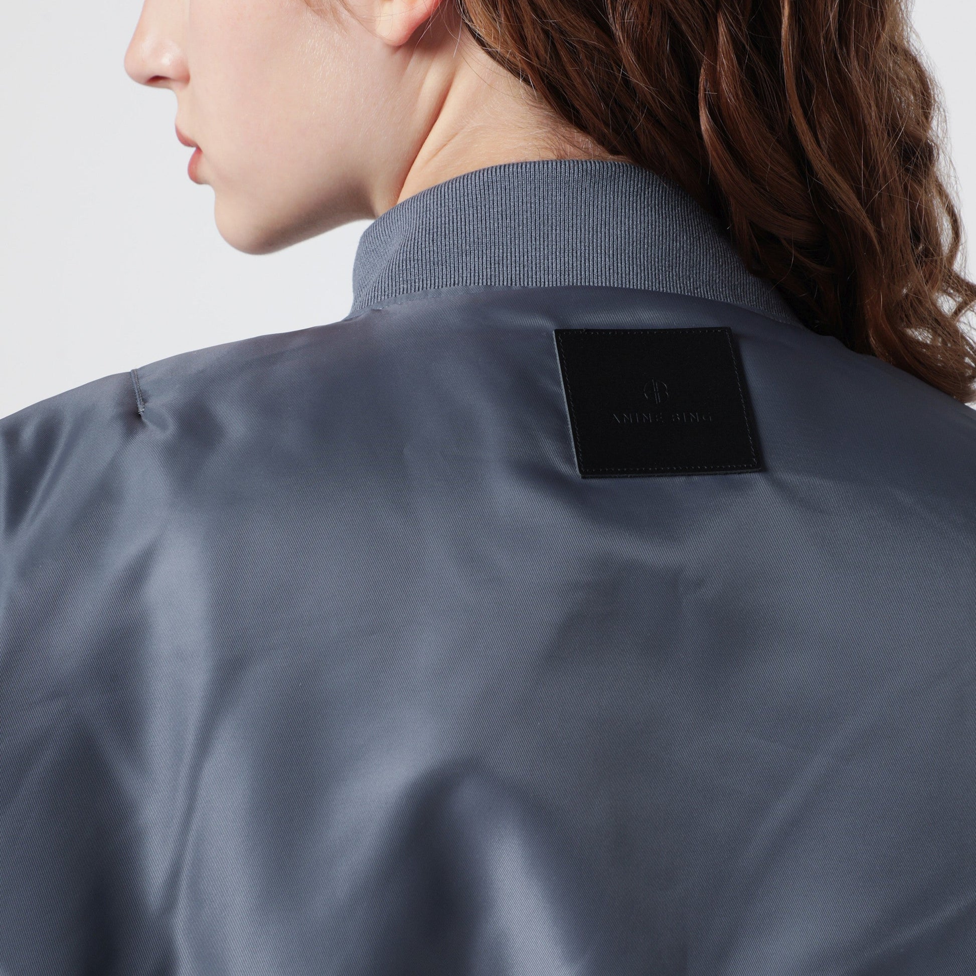 Anine Bing Leon Grey Cropped Bomber Jacket Women ANINE BING
