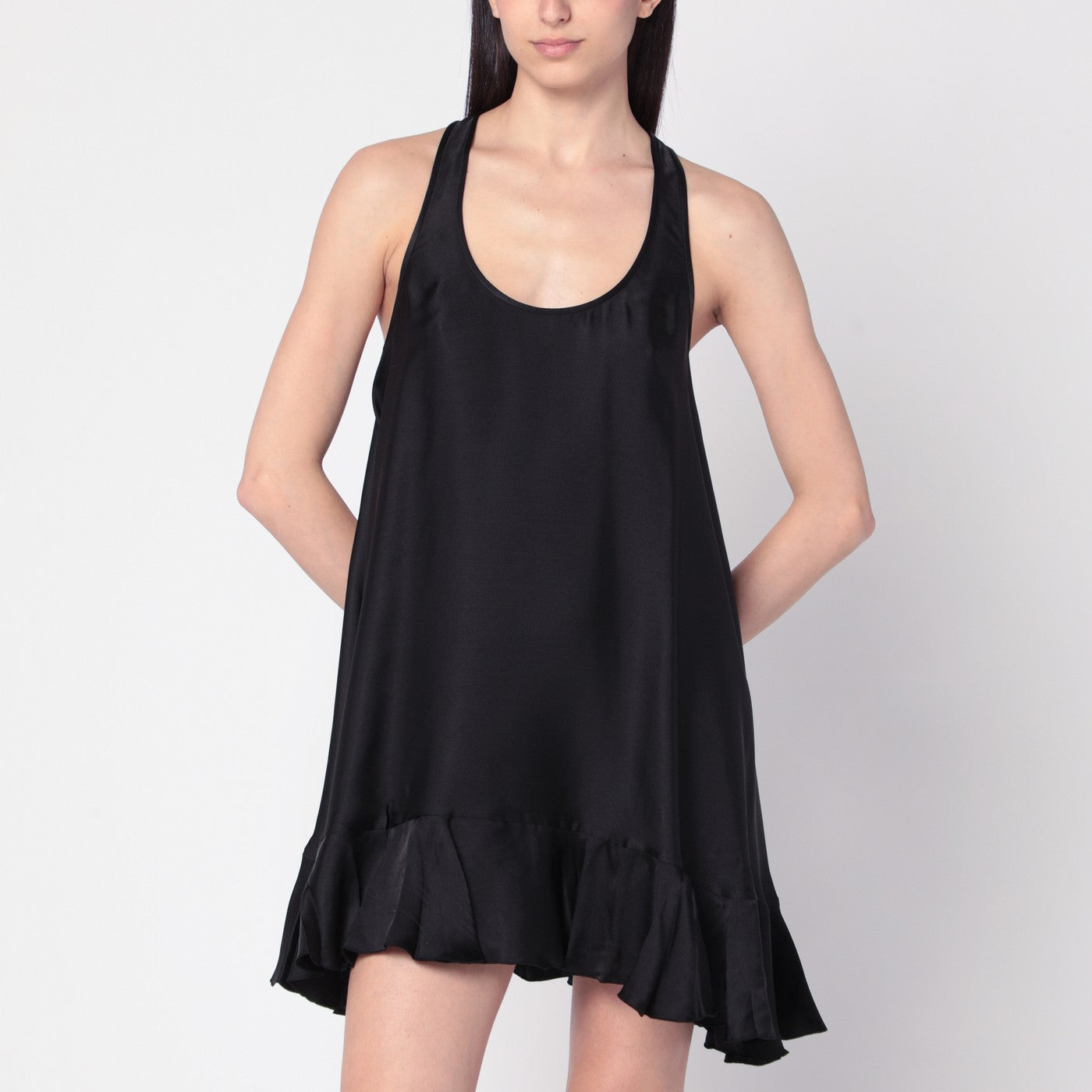 Anine Bing Black Lilith Dress In Silk Blend Women ANINE BING
