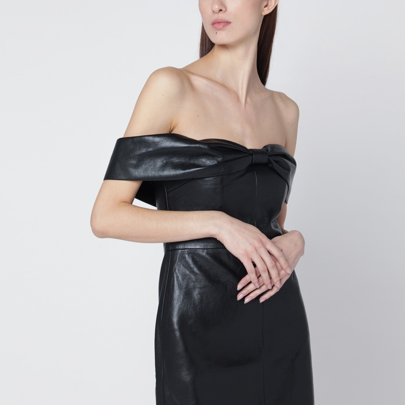Anine Bing Colleen Black Faux Leather Mini Dress Women ANINE BING