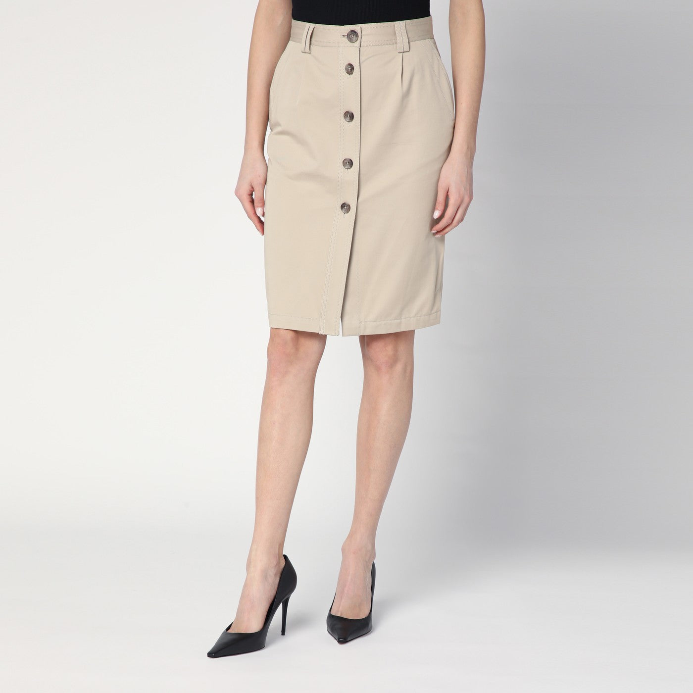 Anine Bing Beige Buttoned Pencil Skirt Women ANINE BING