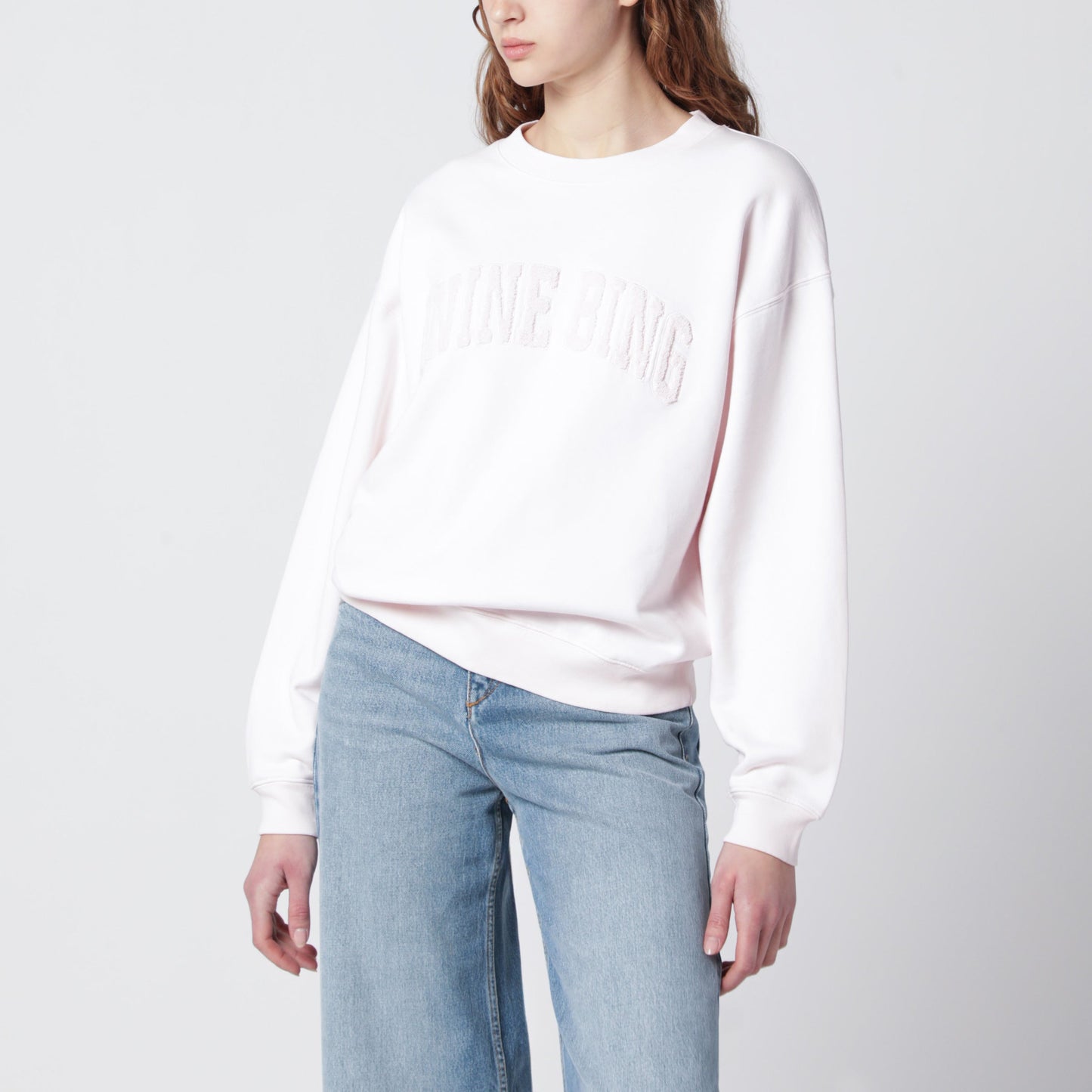 Anine Bing Spencer Pink Melange Cotton Sweatshirt Women ANINE BING