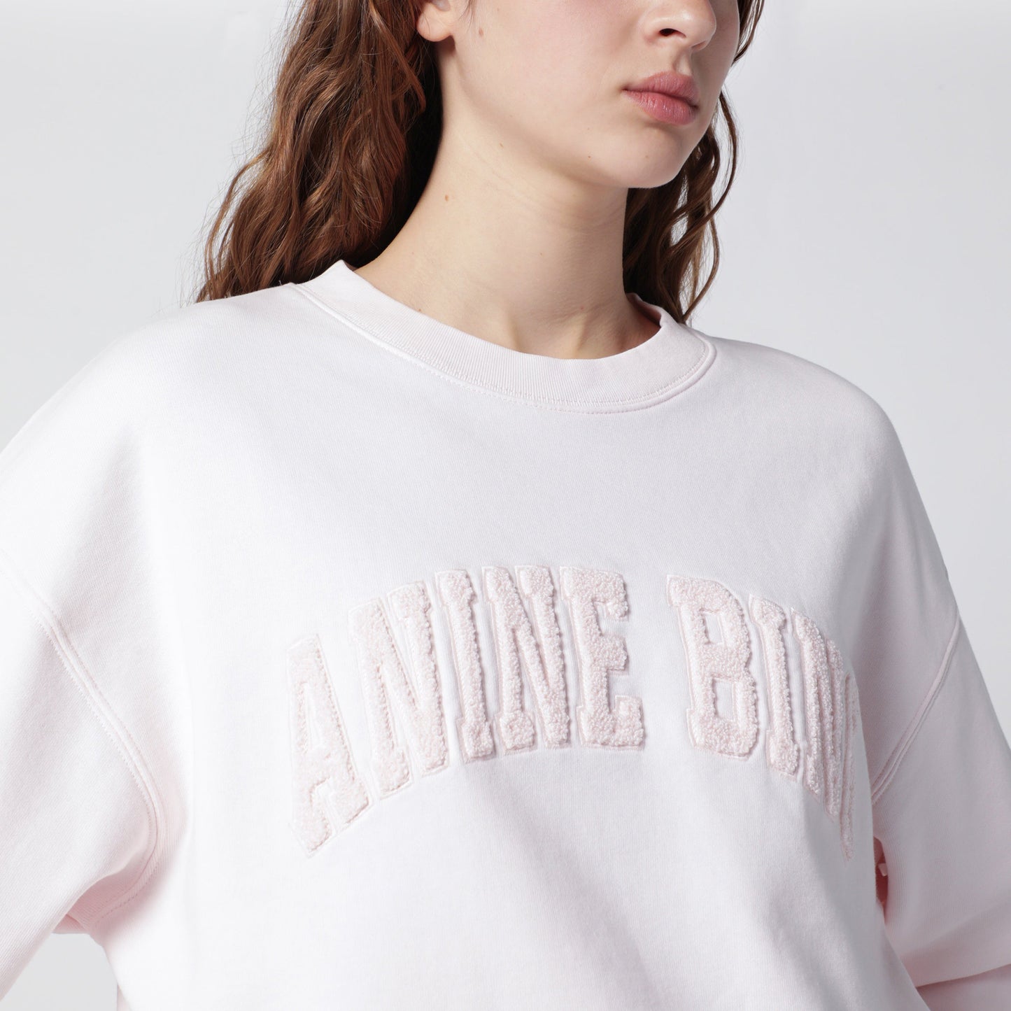Anine Bing Spencer Pink Melange Cotton Sweatshirt Women ANINE BING