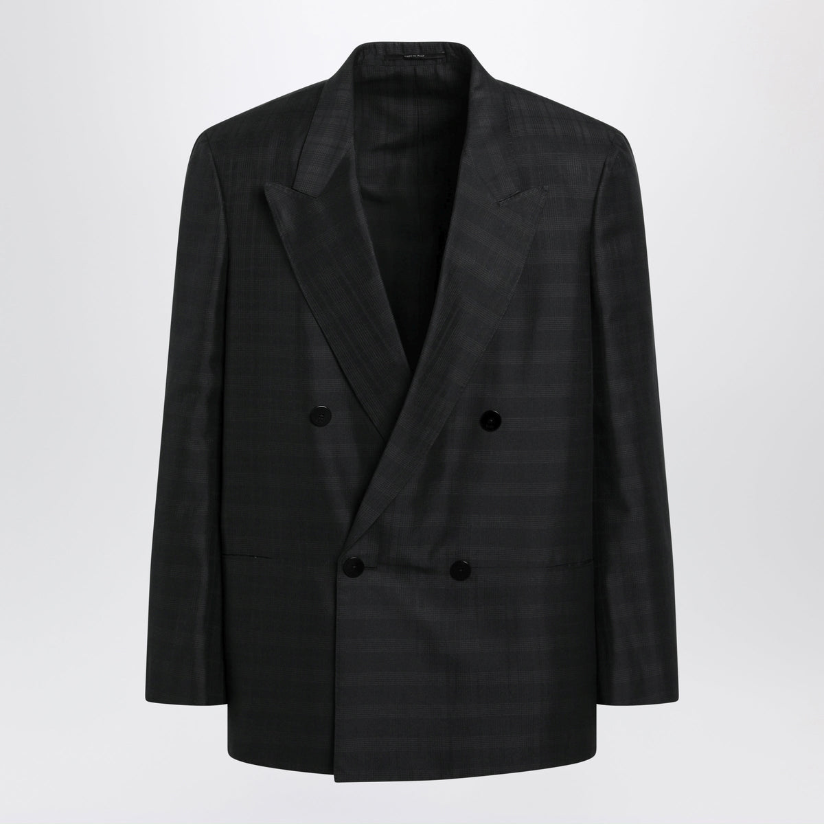 Gucci Black And Grey Double-Breasted Silk Jacket Men GUCCI