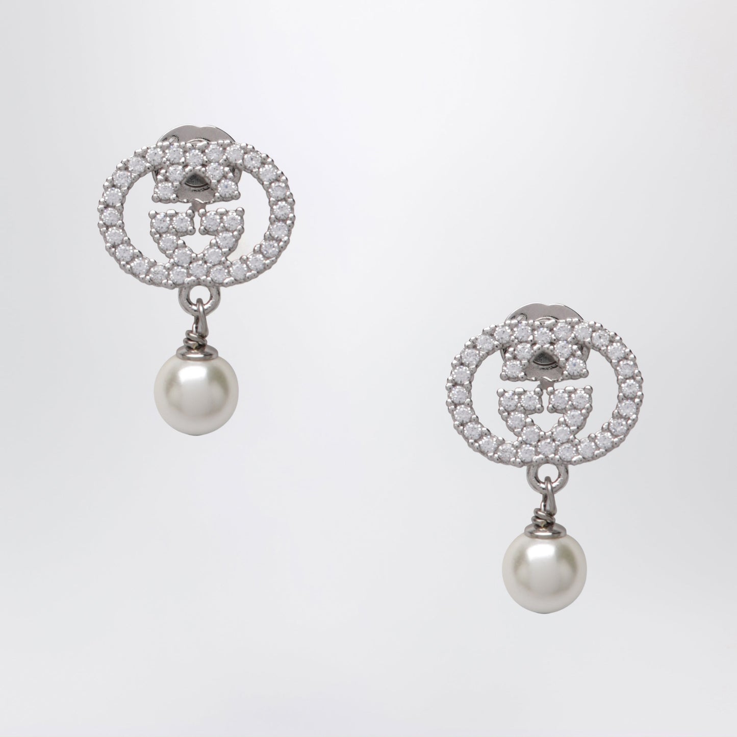 Gucci Gg Earrings With Crystals And Pearls Women GUCCI