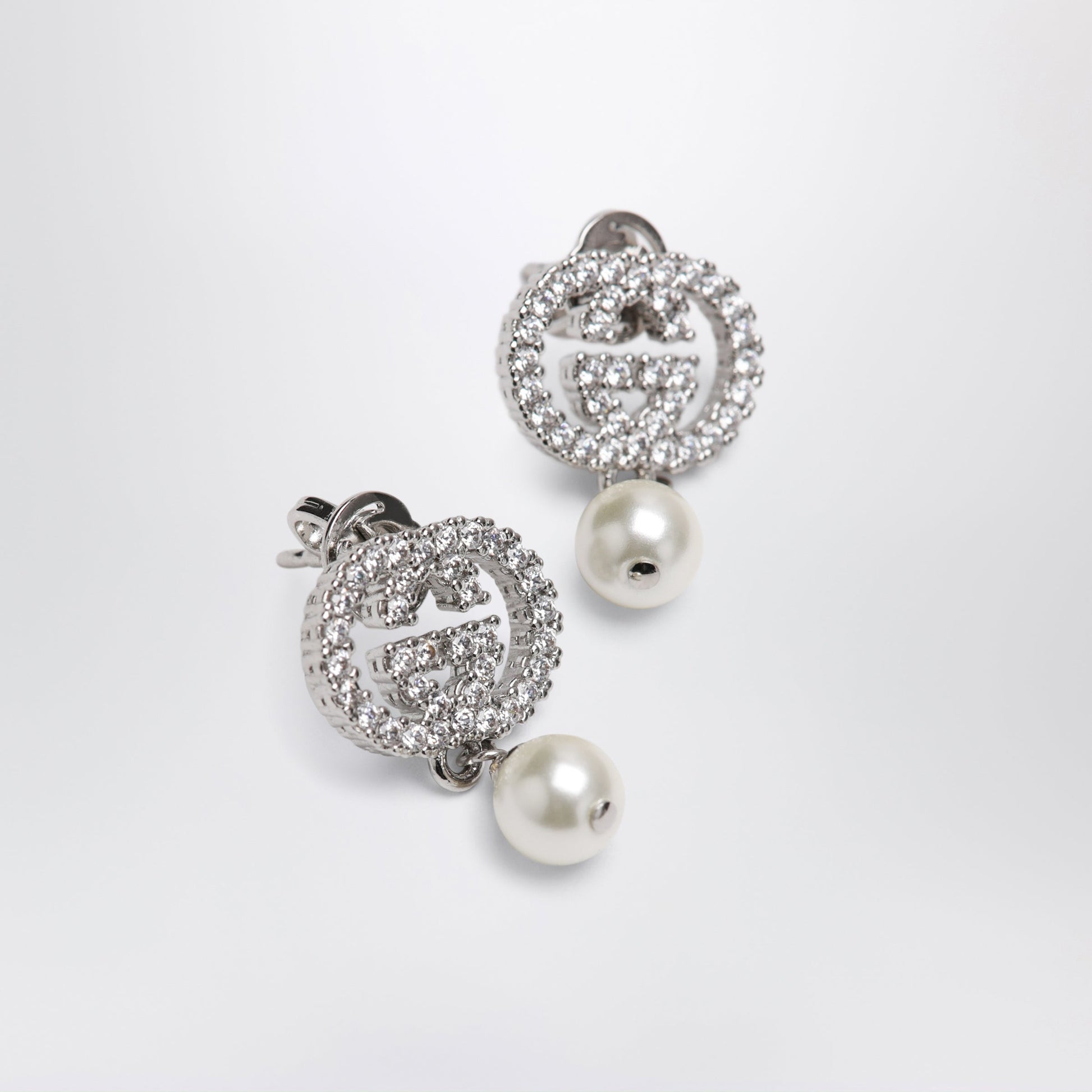 Gucci Gg Earrings With Crystals And Pearls Women GUCCI