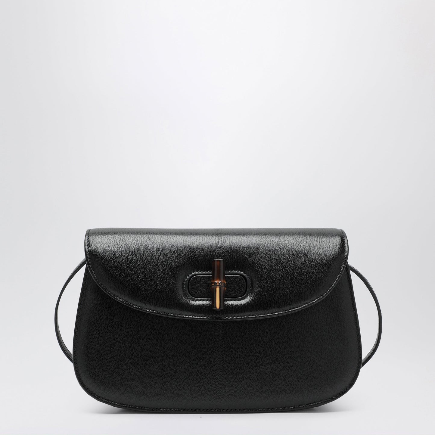 Gucci Black Leather Bag With Bamboo Closure Women GUCCI
