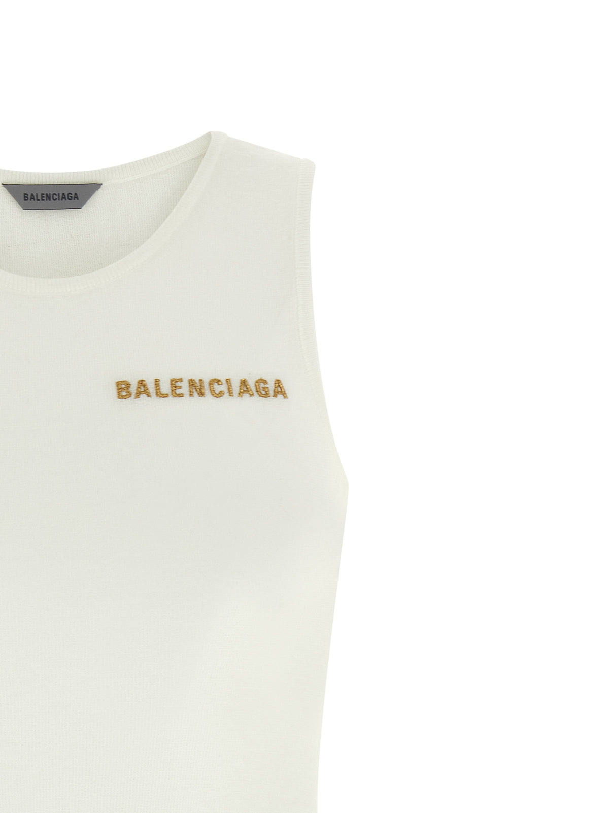 Balenciaga Women Logo Embroidery Tank Top BALENCIAGA
