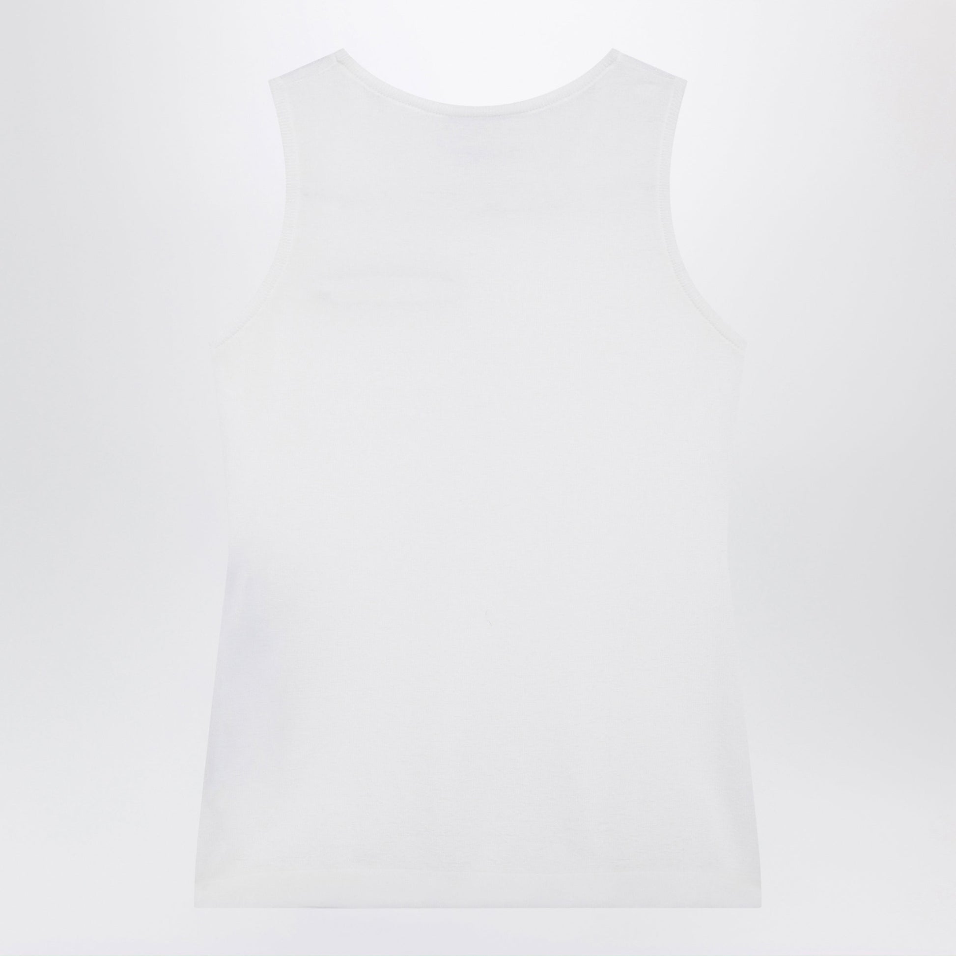 Balenciaga White Cotton-Blend Knit Tank Top Women BALENCIAGA