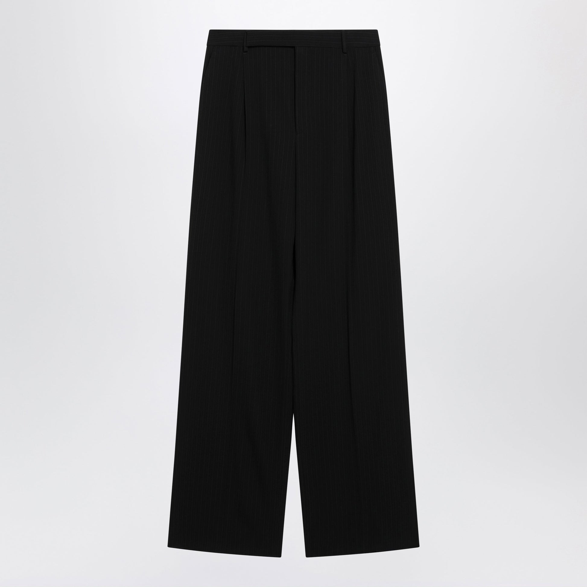 Saint Laurent Black Tailored Trousers With Pinstripe Pattern Men SAINT LAURENT