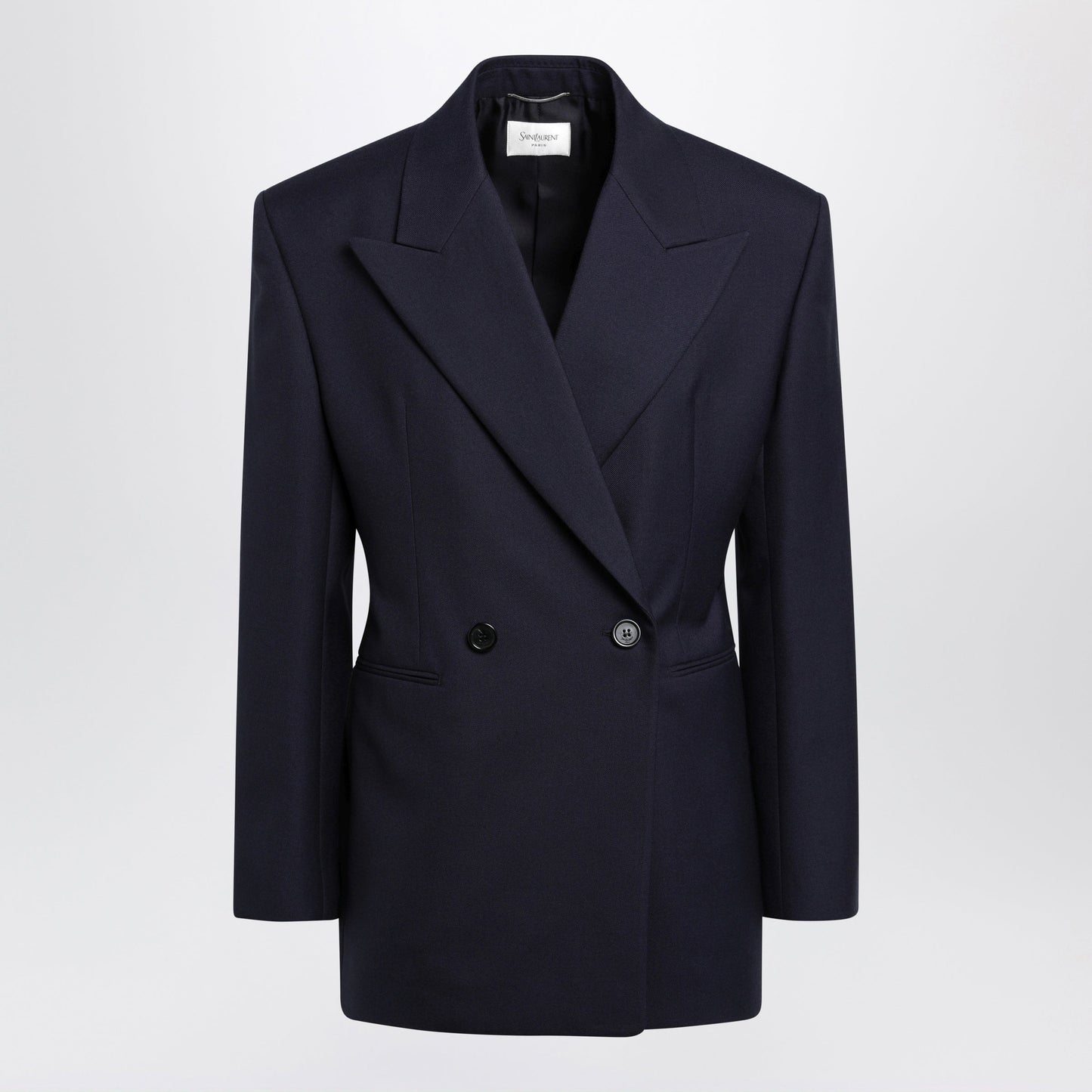Saint Laurent Navy Blue Double-Breasted Jacket In Wool Men SAINT LAURENT