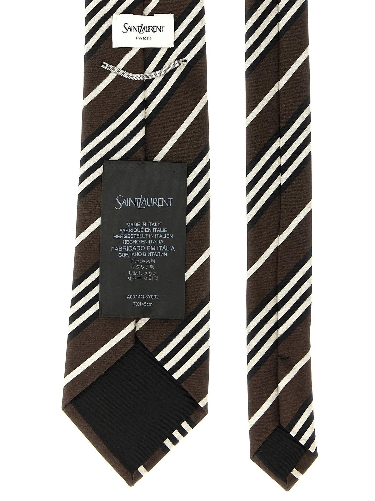 Saint Laurent Men Diagonal Striped Tie SAINT LAURENT