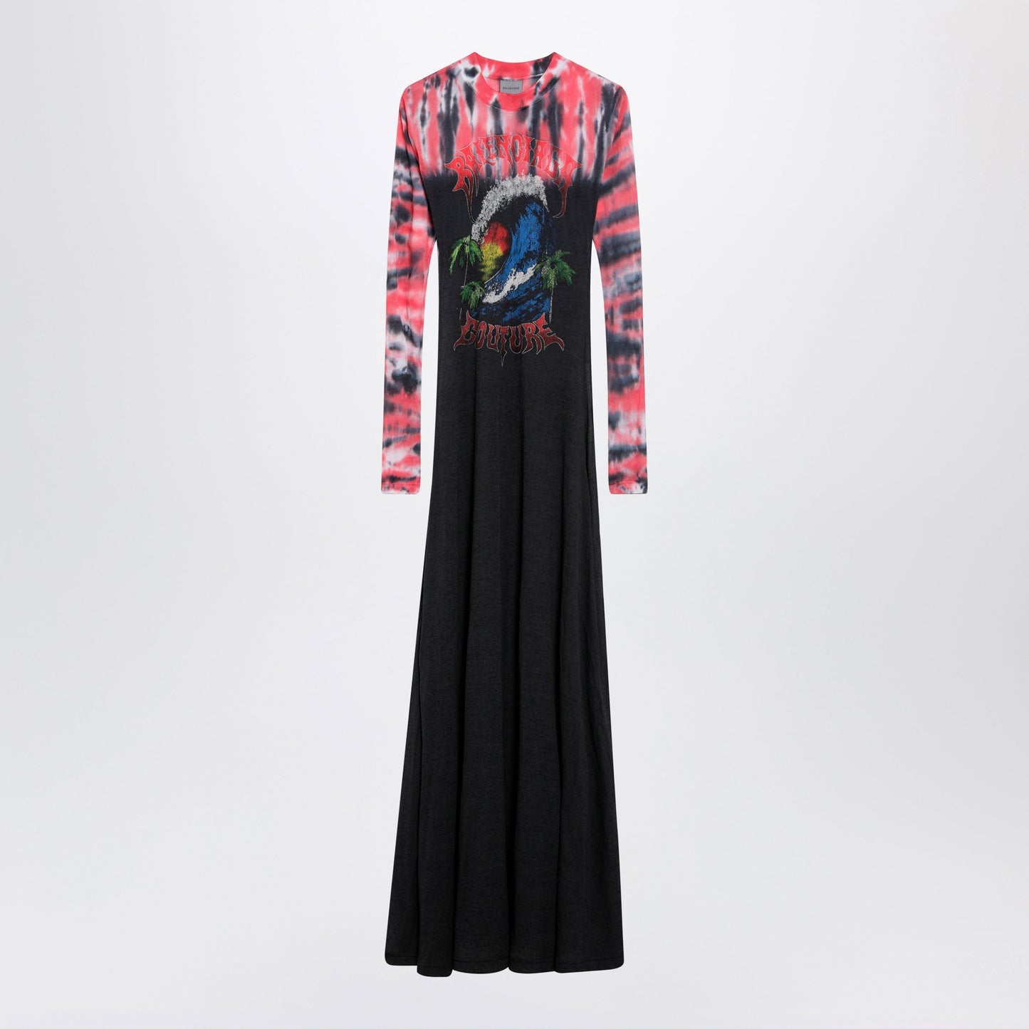Balenciaga Extreme Tie Dye Dress In Black Jersey Women BALENCIAGA