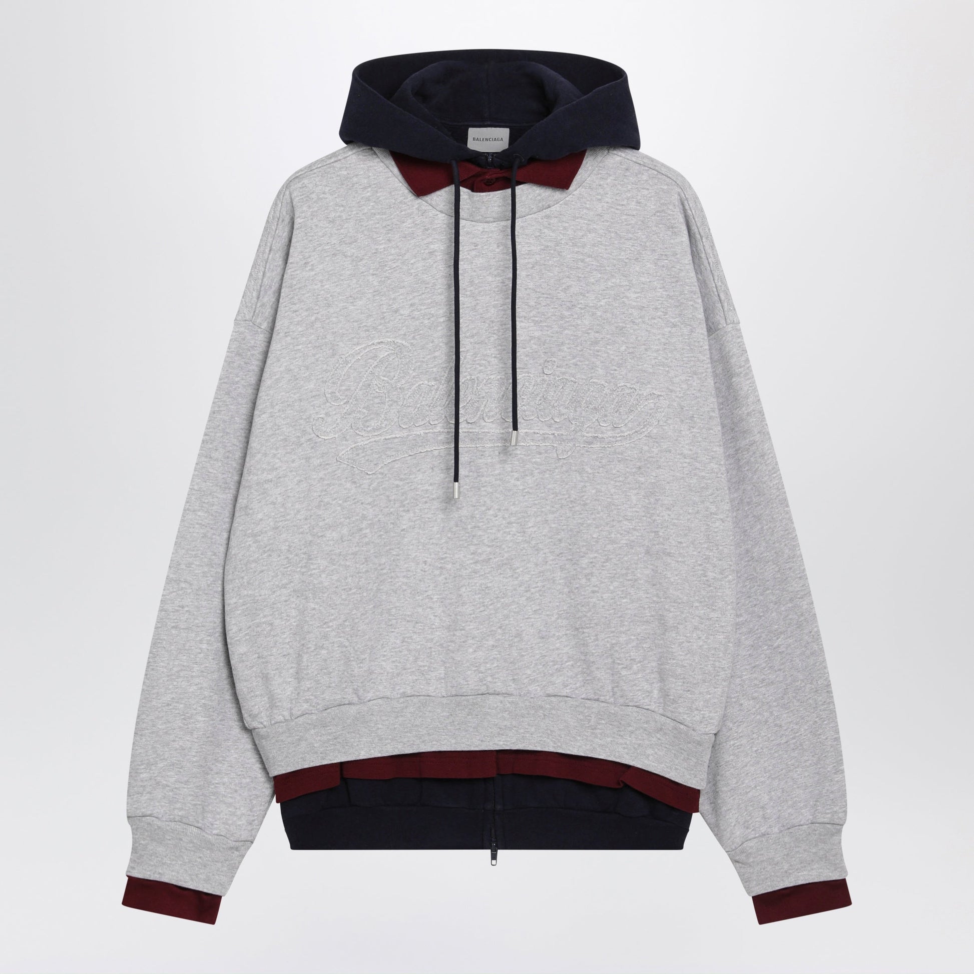Balenciaga Layered Gray Hoodie Men BALENCIAGA