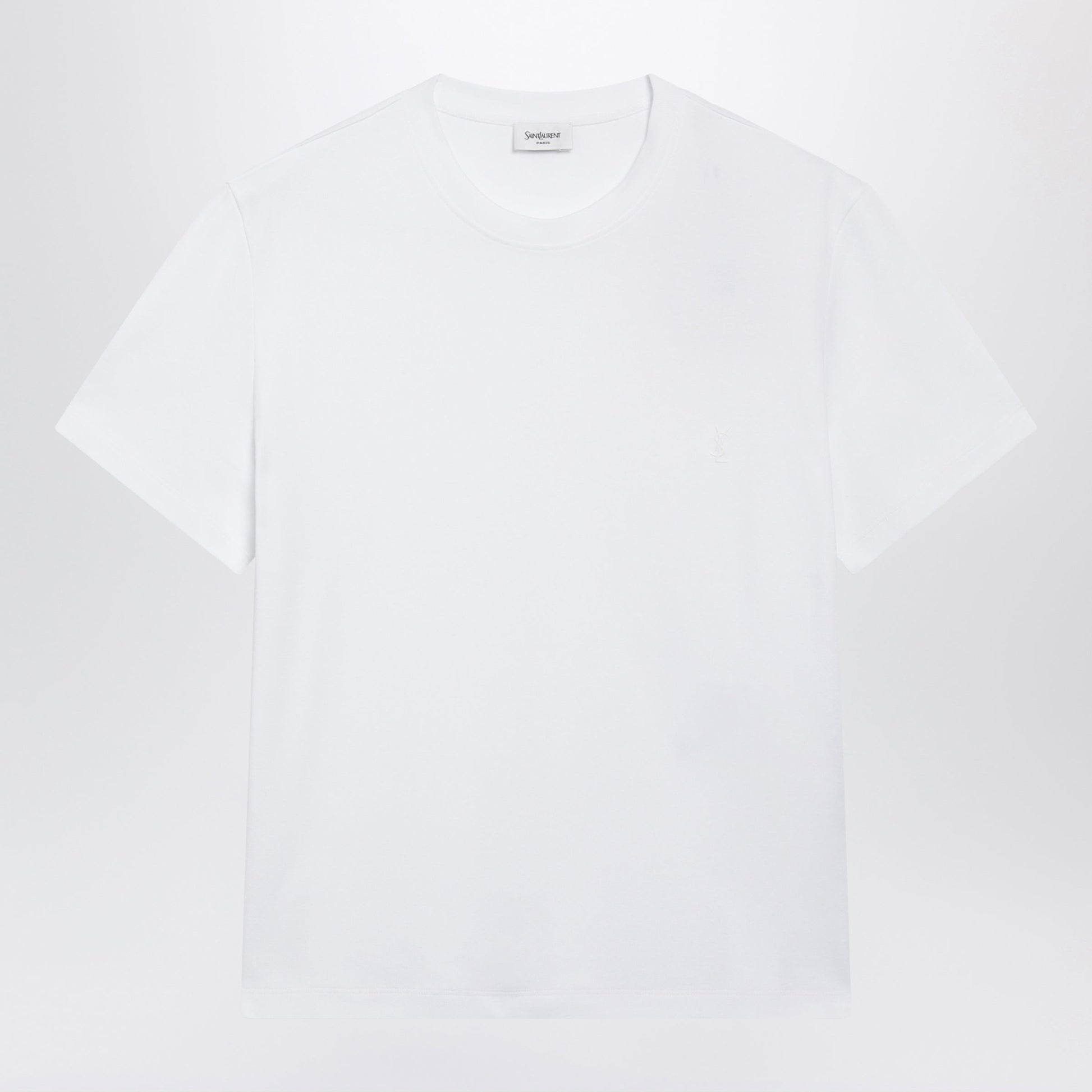 Saint Laurent White Cassandre T-Shirt In Cotton Men SAINT LAURENT