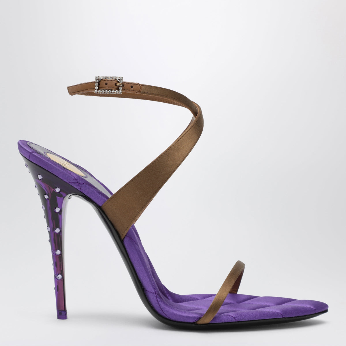 Saint Laurent Cognac-Colored Ivresse Sandals In Crãªpe Satin Women SAINT LAURENT