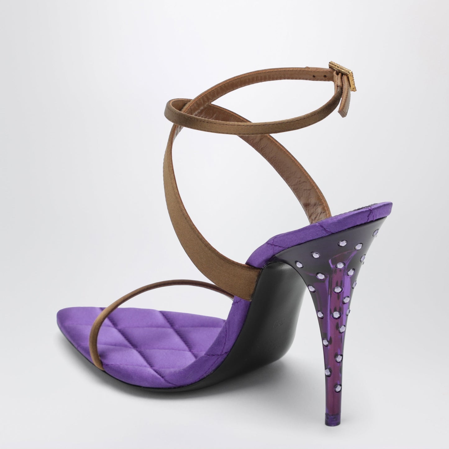 Saint Laurent Cognac-Colored Ivresse Sandals In Crãªpe Satin Women SAINT LAURENT