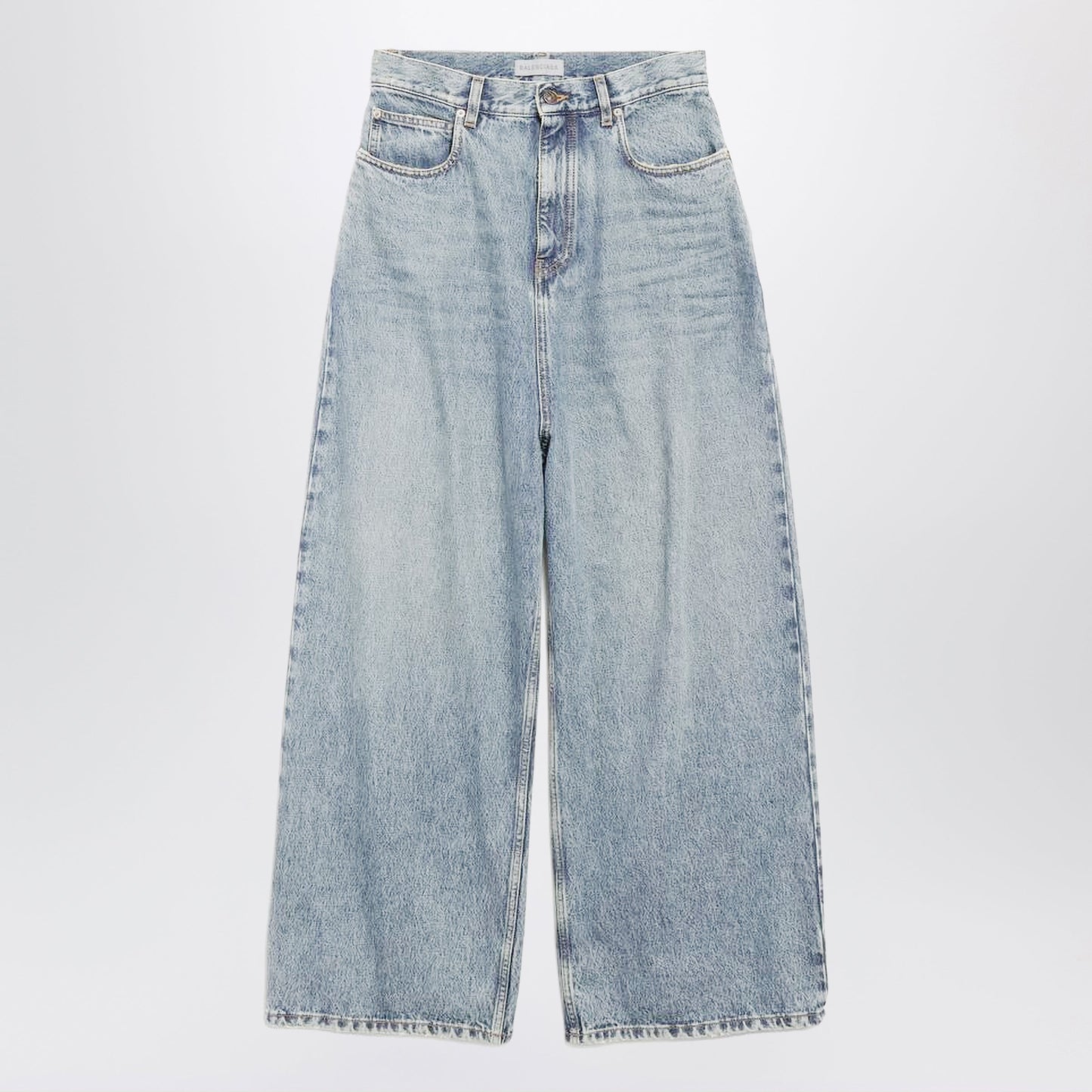 Balenciaga Wide-Leg Light Blue Cotton Jeans Women BALENCIAGA