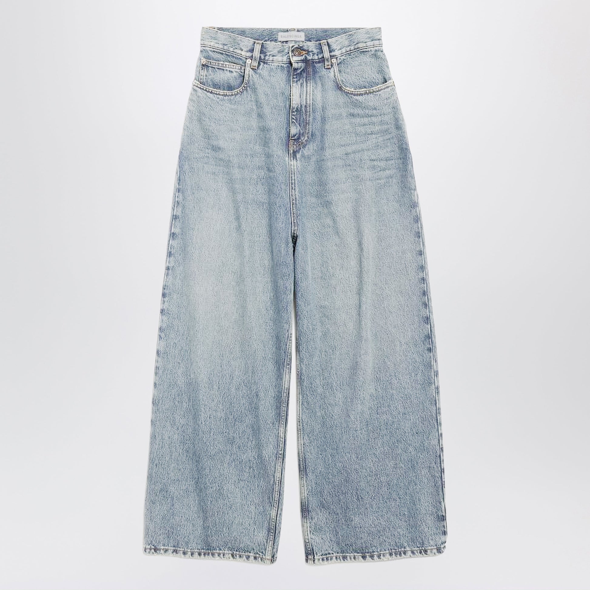 Balenciaga Wide-Leg Light Blue Cotton Jeans Women BALENCIAGA