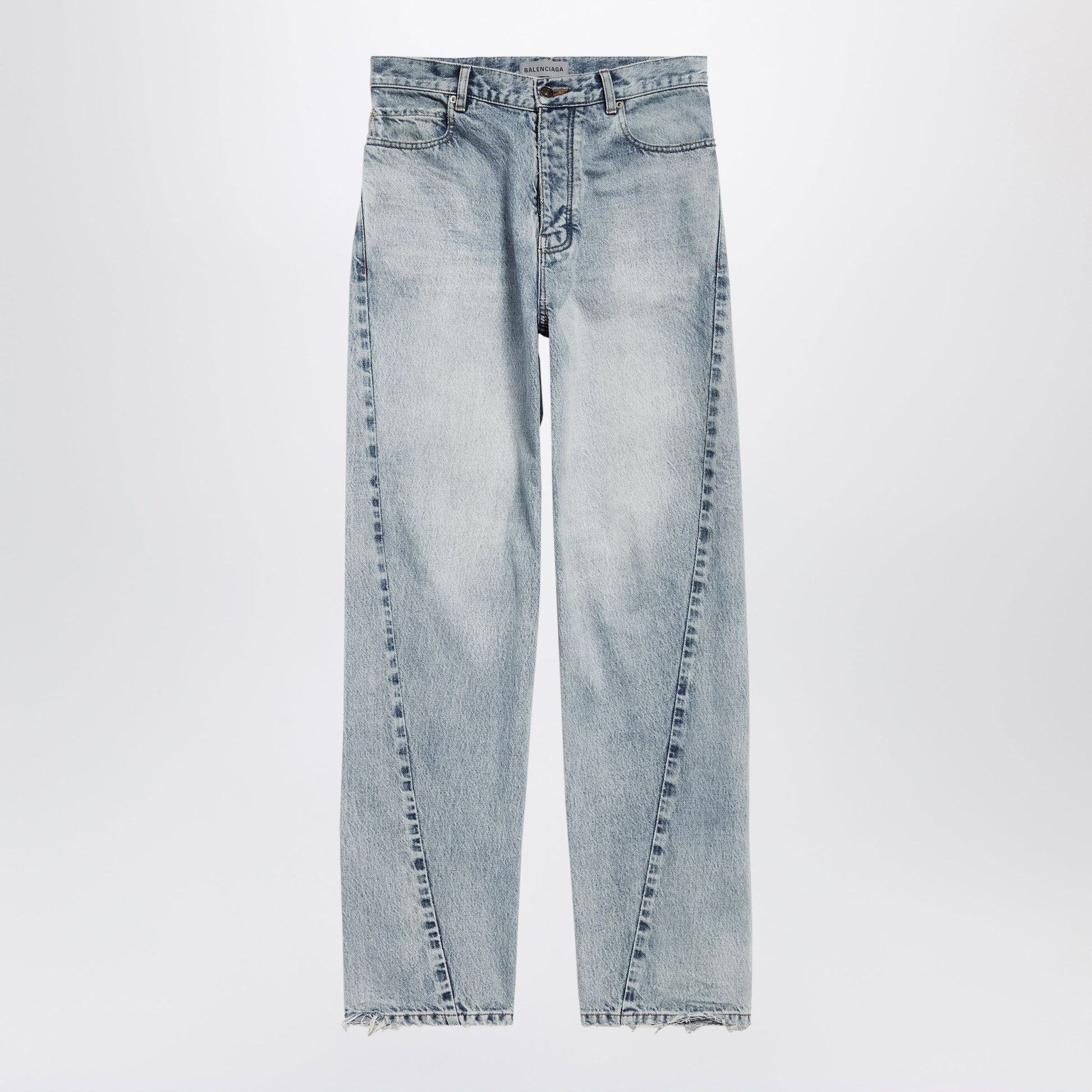Balenciaga Twisted-Seam Jeans In Faded Light Blue Denim Women BALENCIAGA