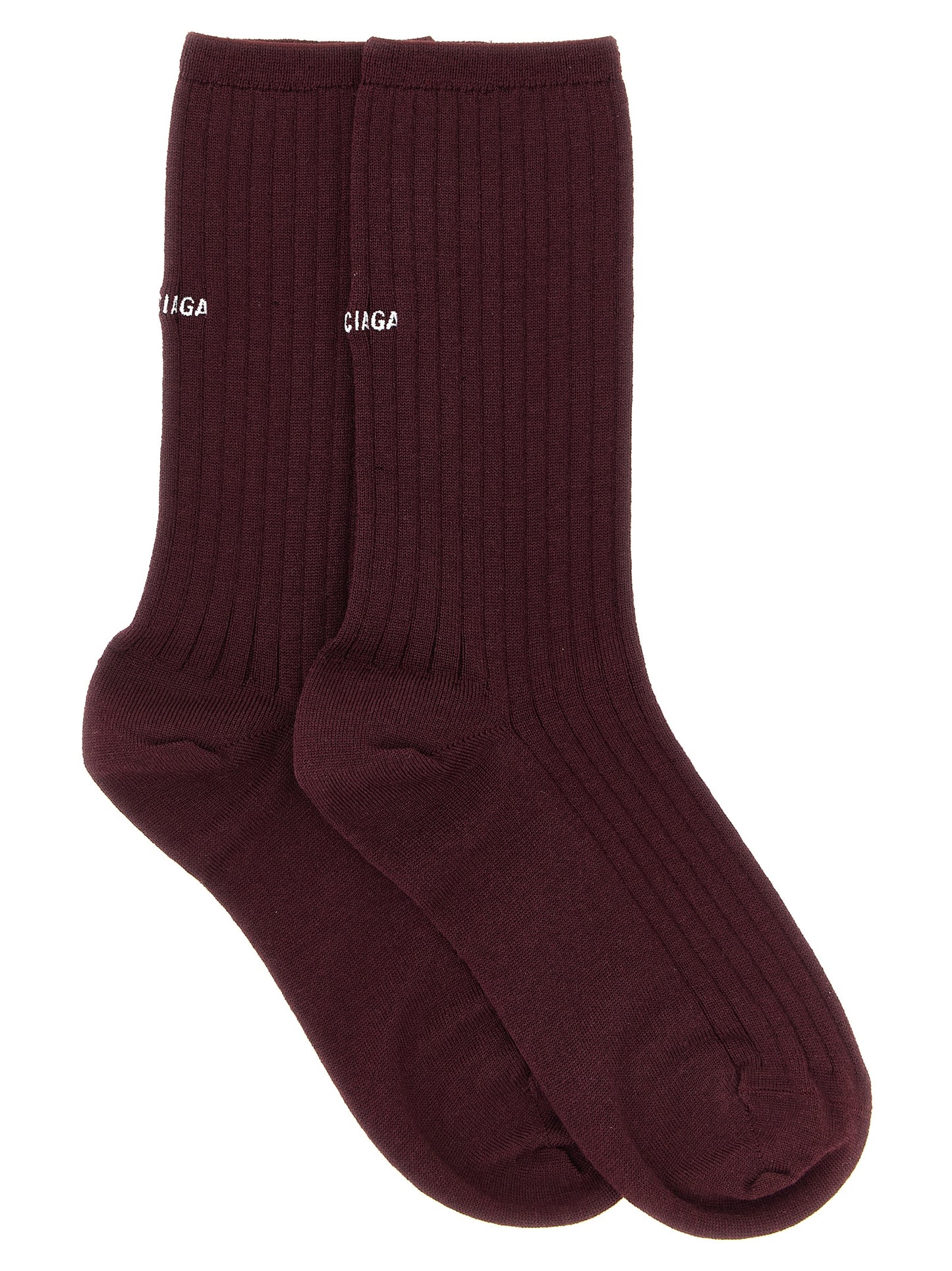 Balenciaga Women Logo Embroidery Ribbed Tights BALENCIAGA