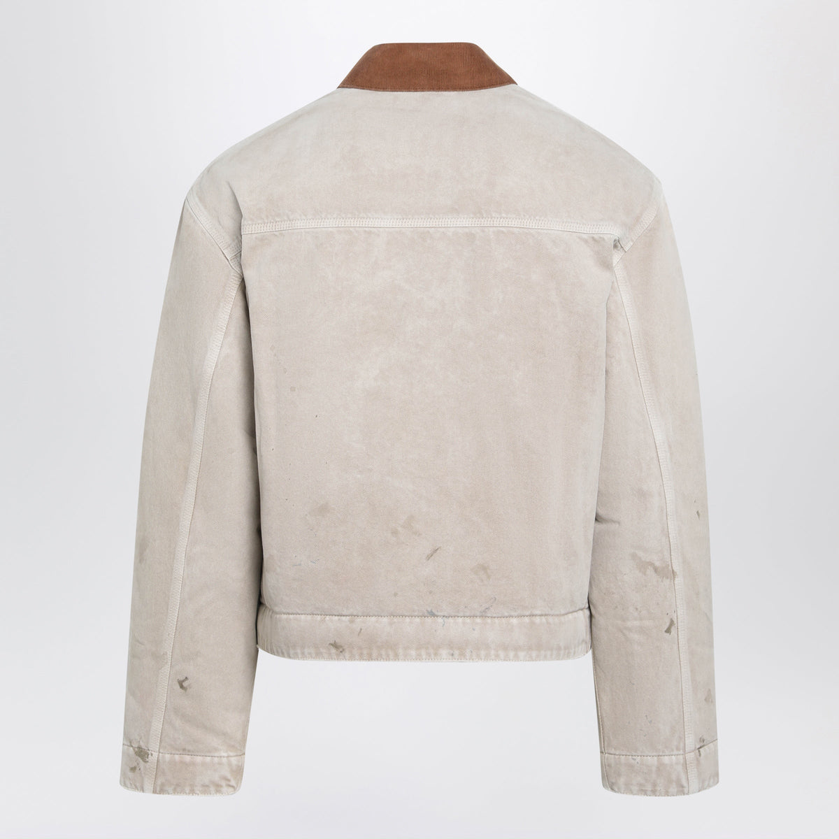 Balenciaga Beige Vintage-Effect Cotton Zip-Up Jacket Men BALENCIAGA