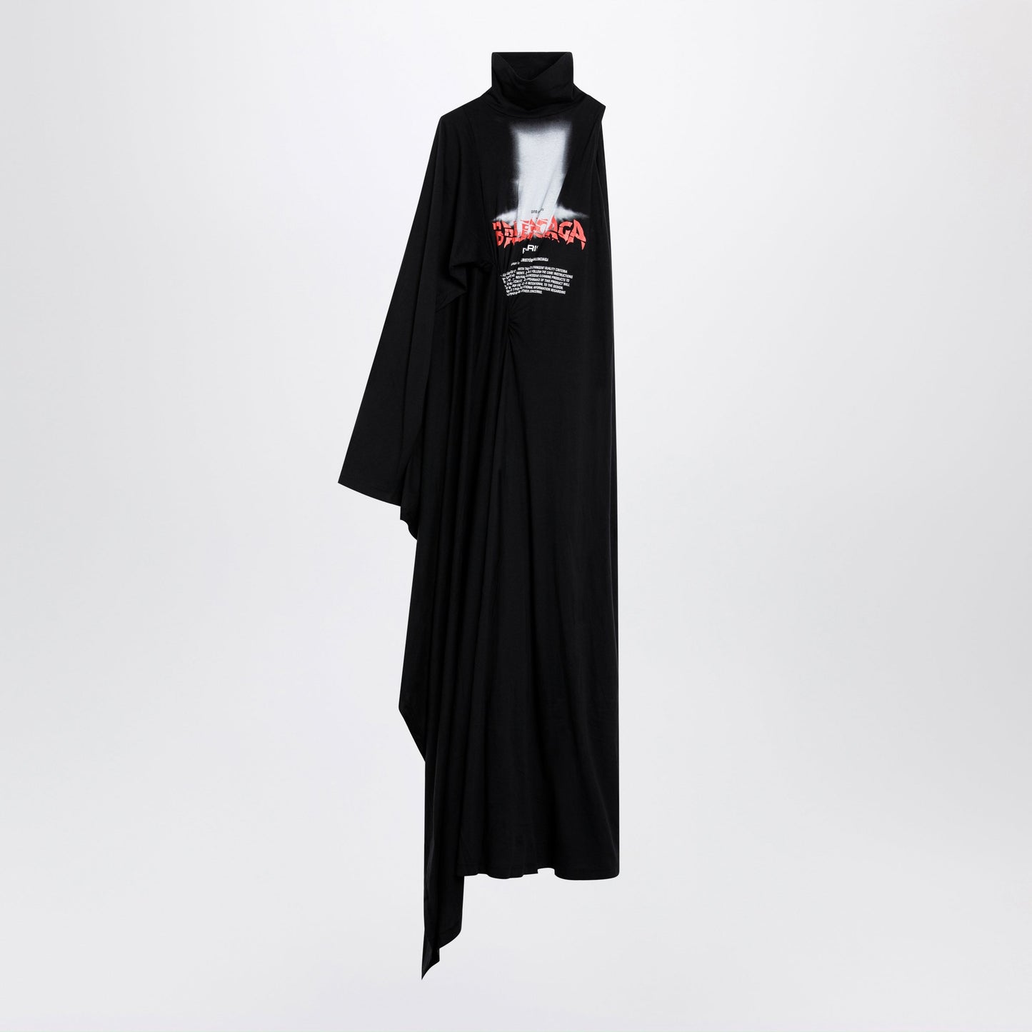 Balenciaga The Door Draped Maxi Cotton Jersey Dress In Black Women BALENCIAGA
