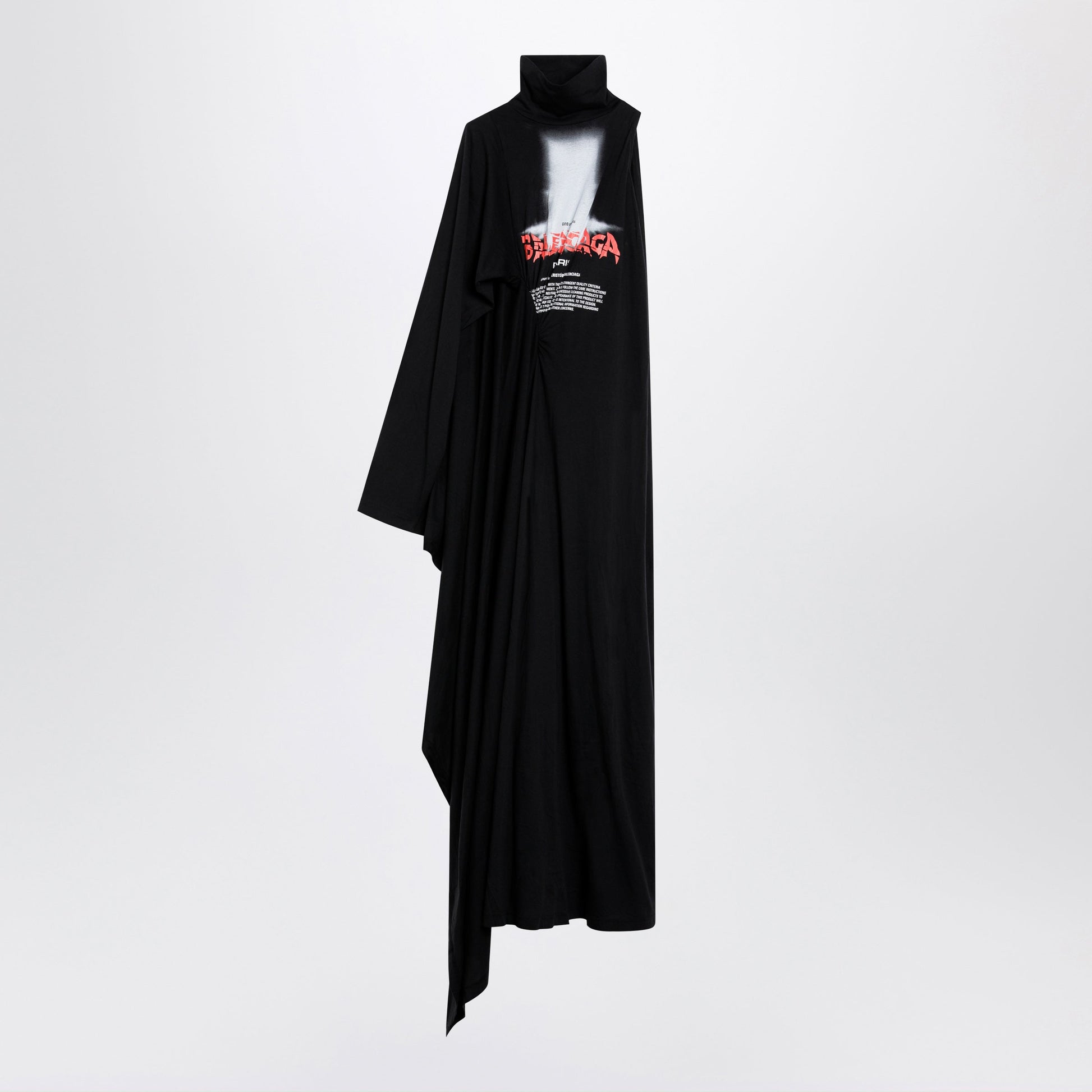 Balenciaga The Door Draped Maxi Cotton Jersey Dress In Black Women BALENCIAGA