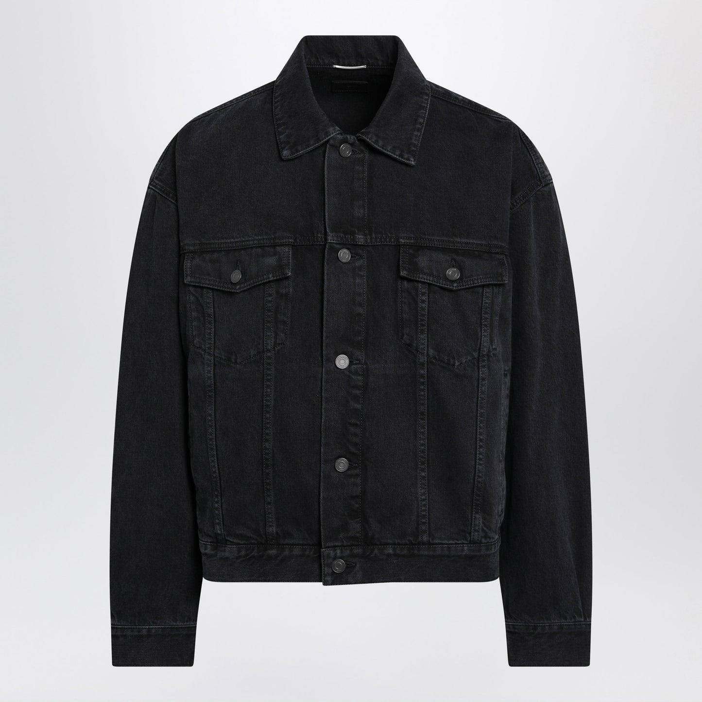 Saint Laurent Washed Black Denim Jacket Men SAINT LAURENT