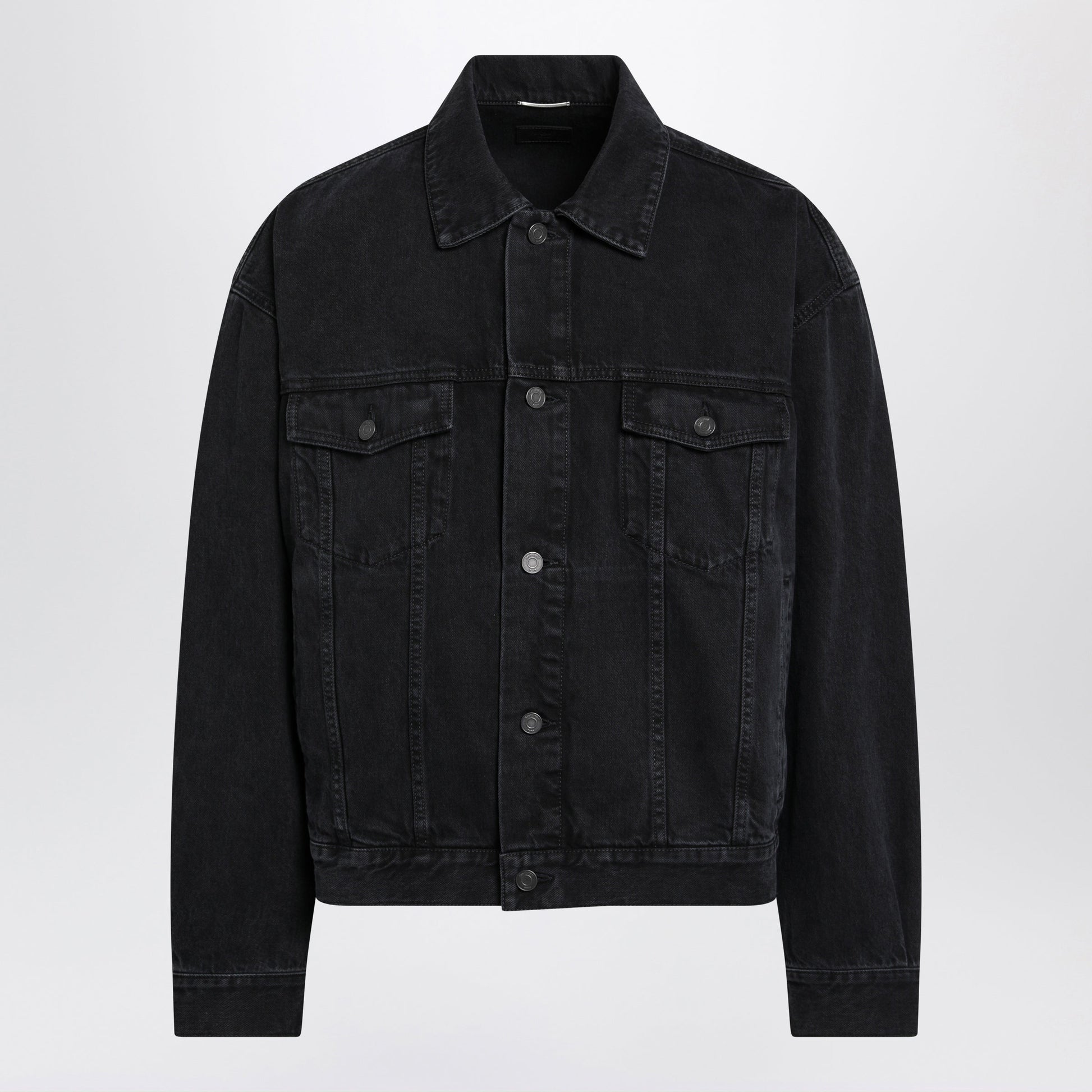 Saint Laurent Washed Black Denim Jacket Men SAINT LAURENT