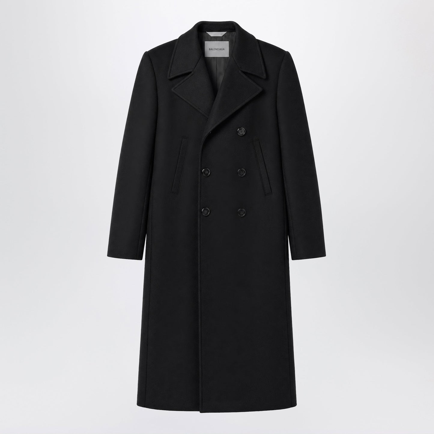 Balenciaga Long Double-Face Tailored Coat In Black Cotton Men BALENCIAGA