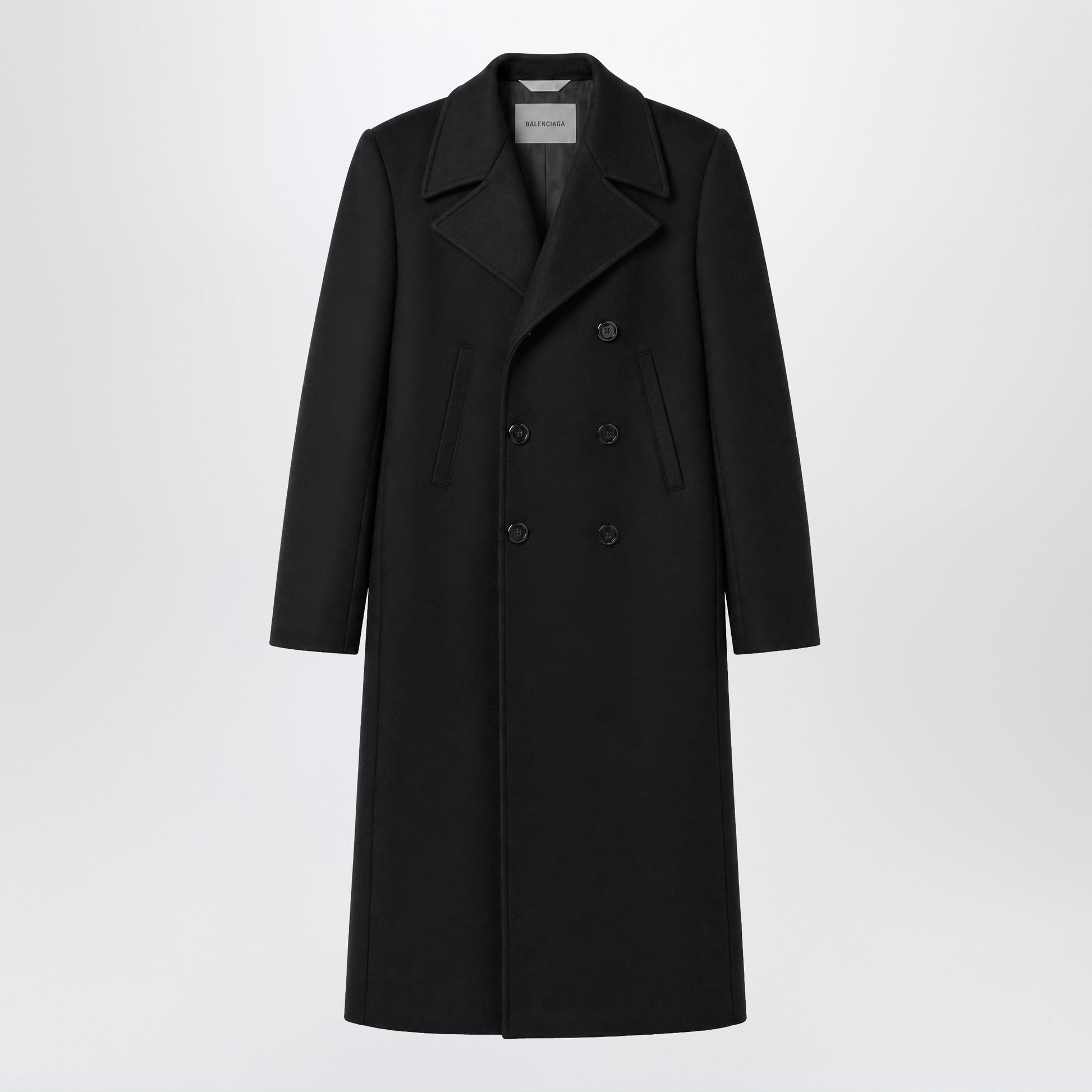 Balenciaga Long Double-Face Tailored Coat In Black Cotton Men BALENCIAGA