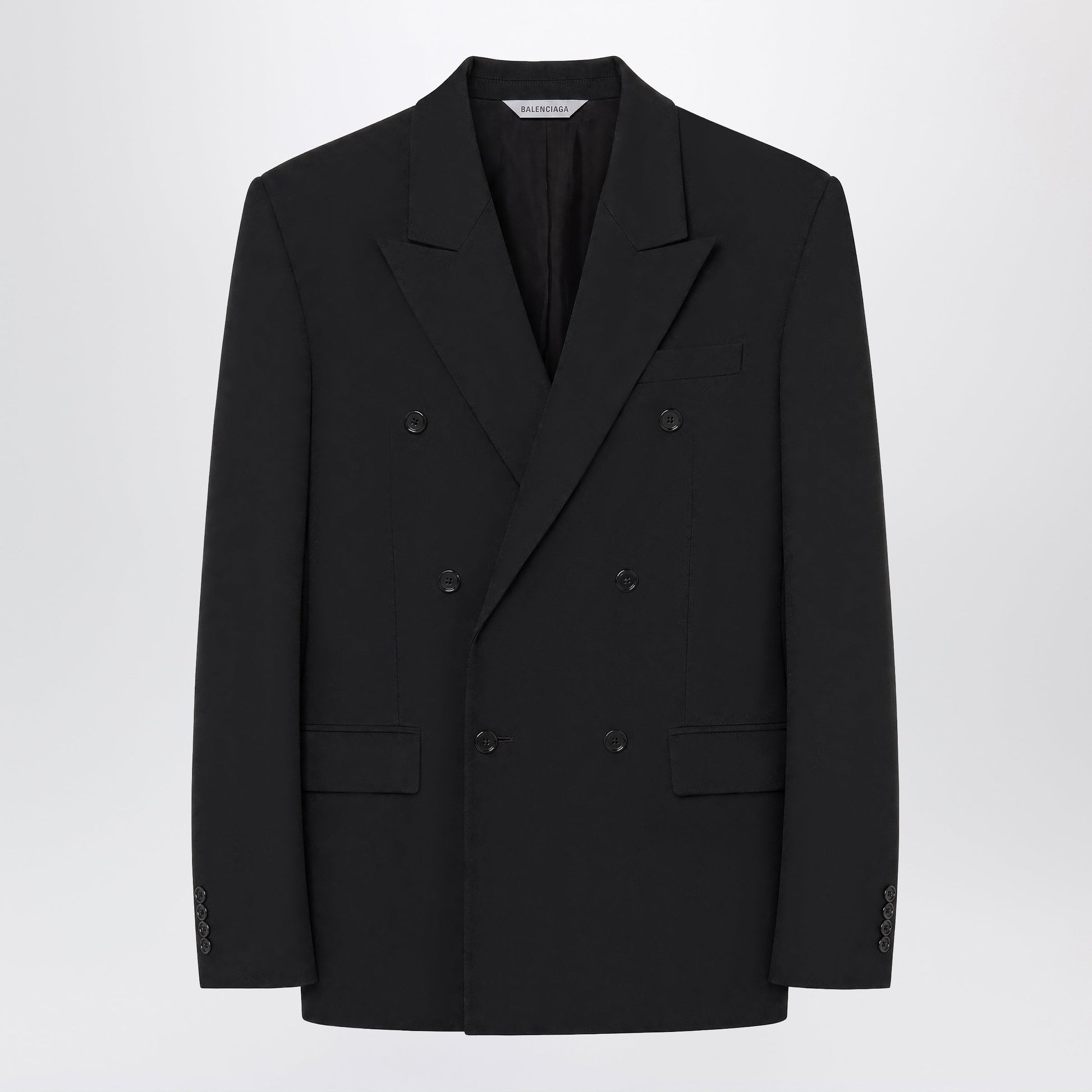Balenciaga Double-Breasted Tailored Wool Twill Jacket In Black Men BALENCIAGA