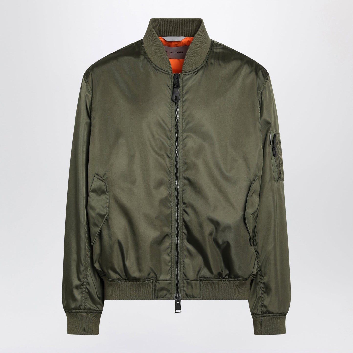 Balenciaga Khaki Green Nylon Zip-Up Jacket Men BALENCIAGA