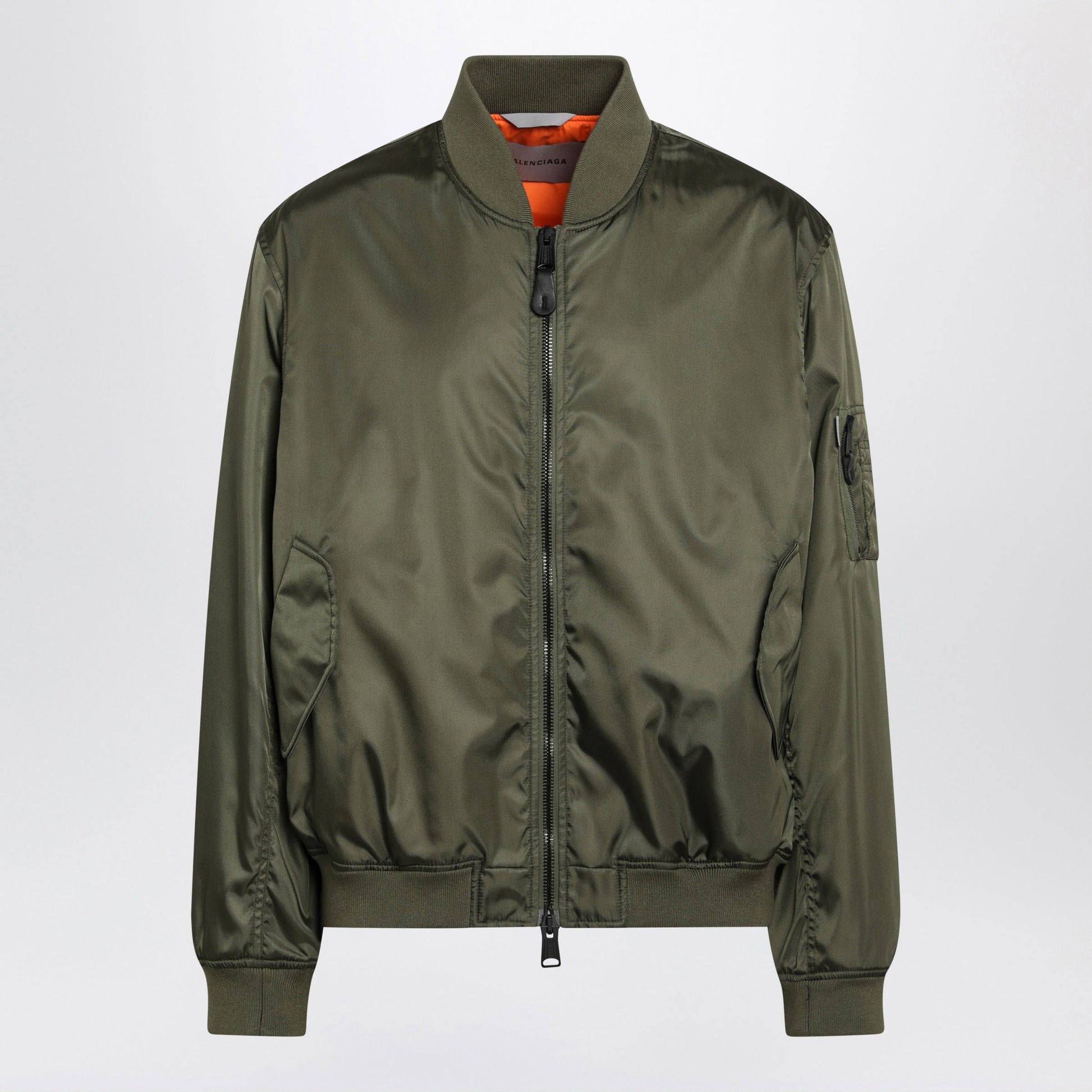Balenciaga Khaki Green Nylon Zip-Up Jacket Men BALENCIAGA
