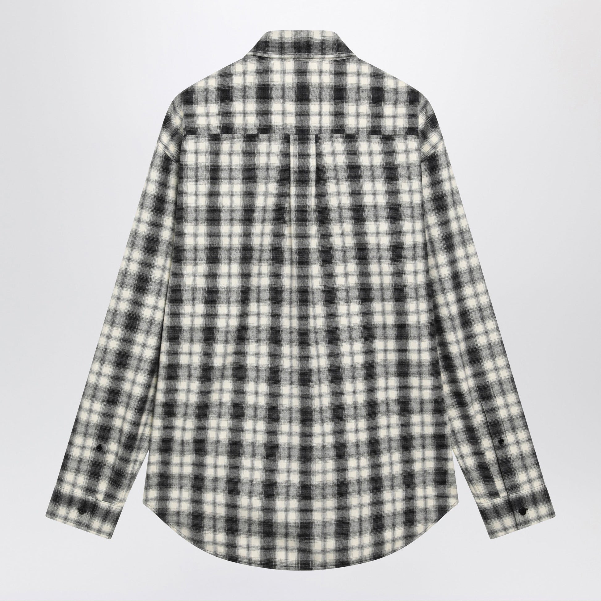 Balenciaga Regular-Fit Checked Cotton Flannel Shirt In White/Black Men BALENCIAGA