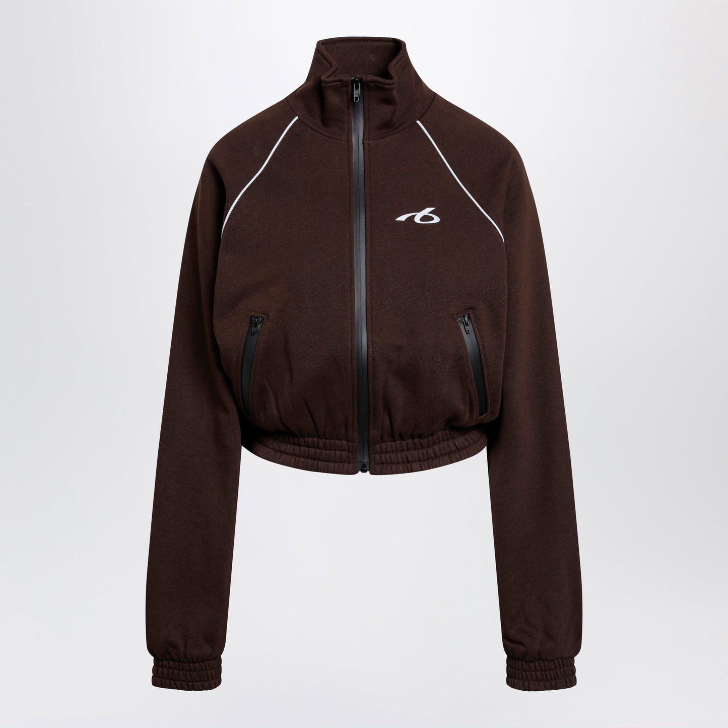 Balenciaga Techwear Zip-Up Jacket In Mocha Dry Fleece Women BALENCIAGA
