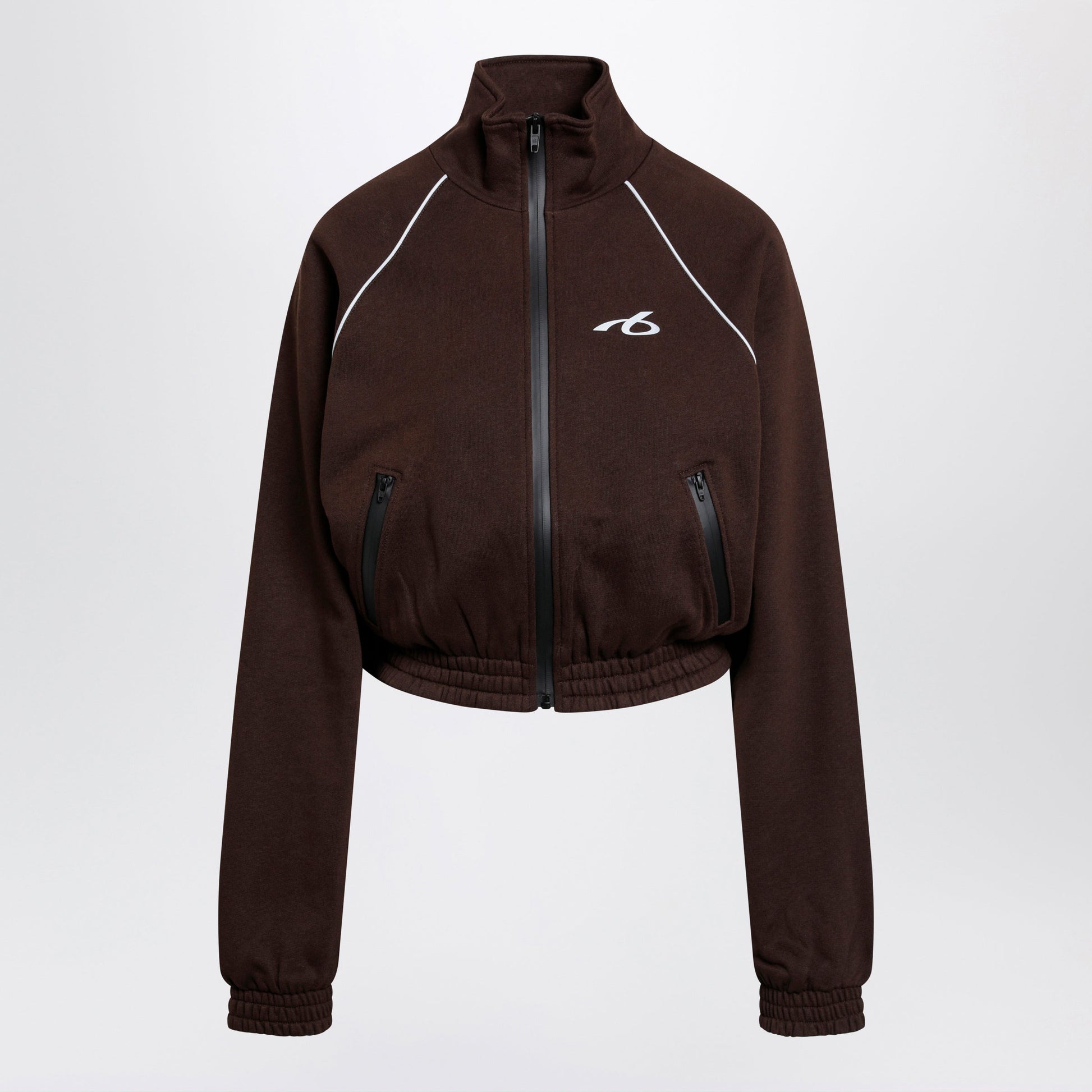 Balenciaga Techwear Zip-Up Jacket In Mocha Dry Fleece Women BALENCIAGA