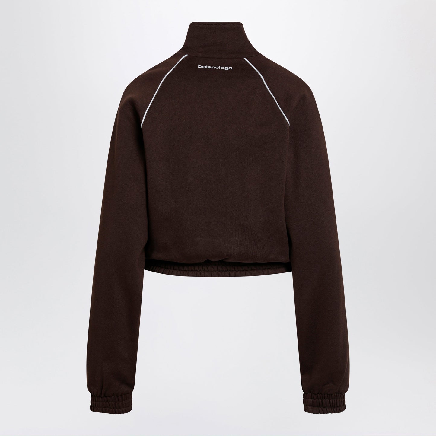 Balenciaga Techwear Zip-Up Jacket In Mocha Dry Fleece Women BALENCIAGA