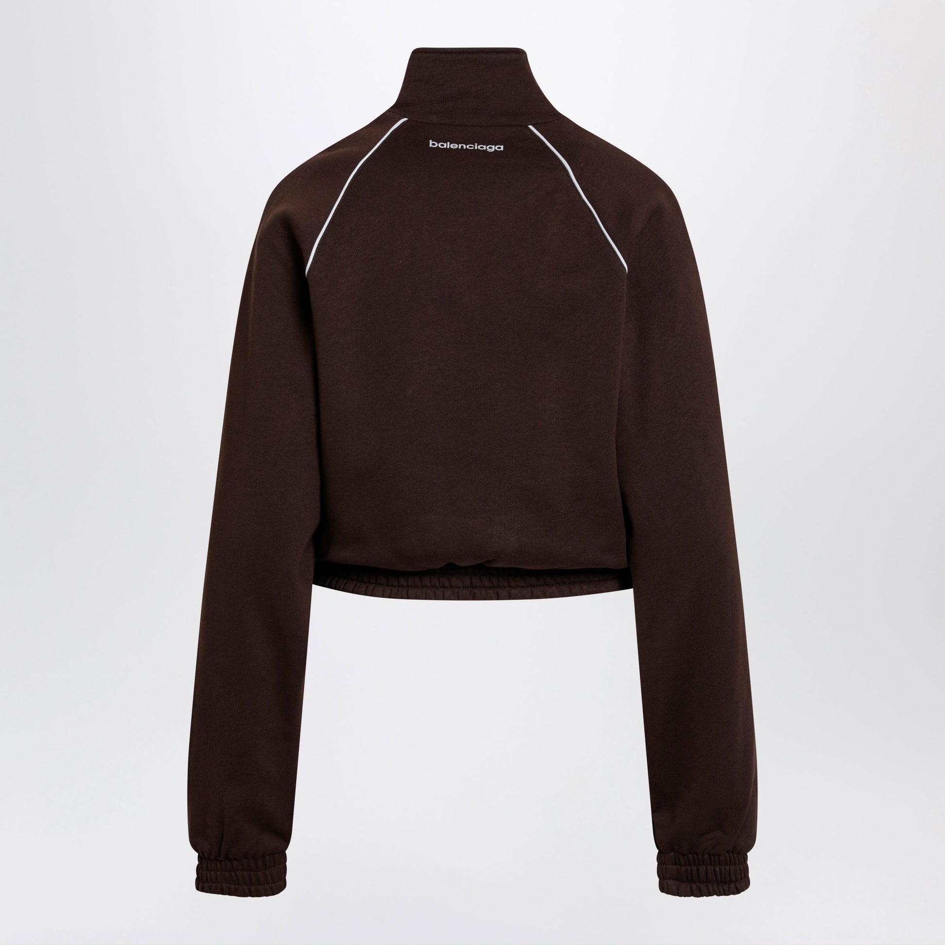 Balenciaga Techwear Zip-Up Jacket In Mocha Dry Fleece Women BALENCIAGA
