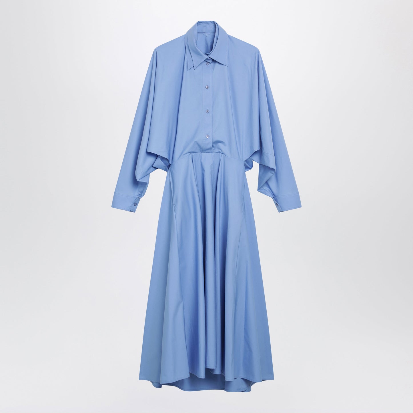 Balenciaga Light Blue Cotton Poplin Shirt Dress Women BALENCIAGA